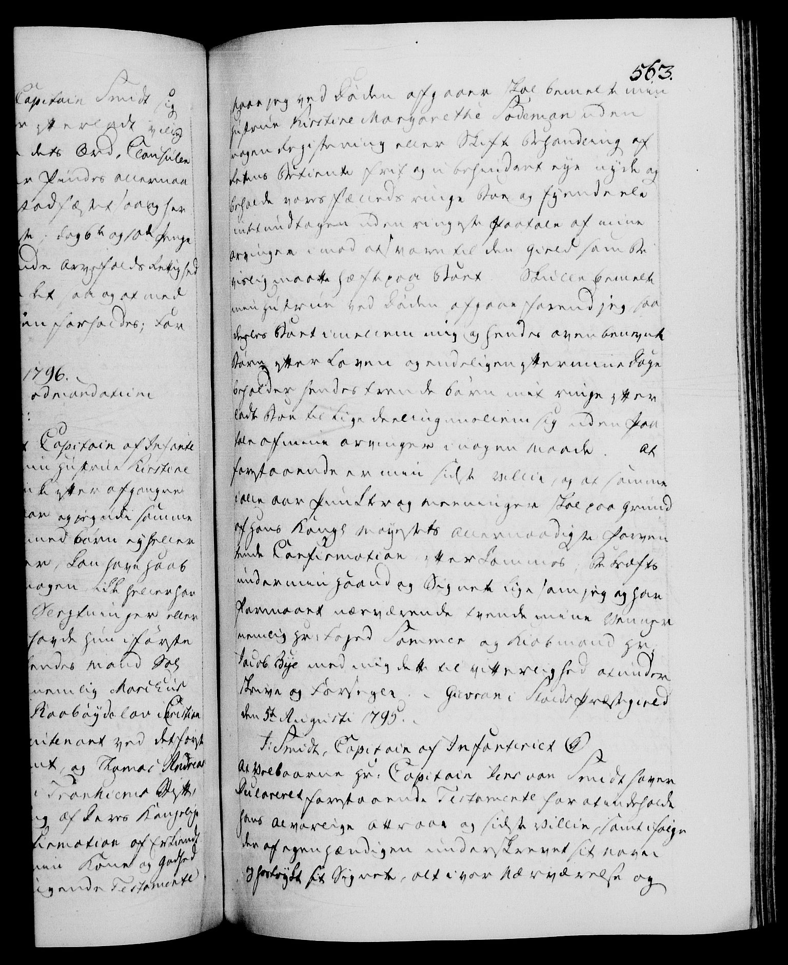 Danske Kanselli 1572-1799, RA/EA-3023/F/Fc/Fca/Fcaa/L0056: Norske registre, 1795-1796, s. 563a