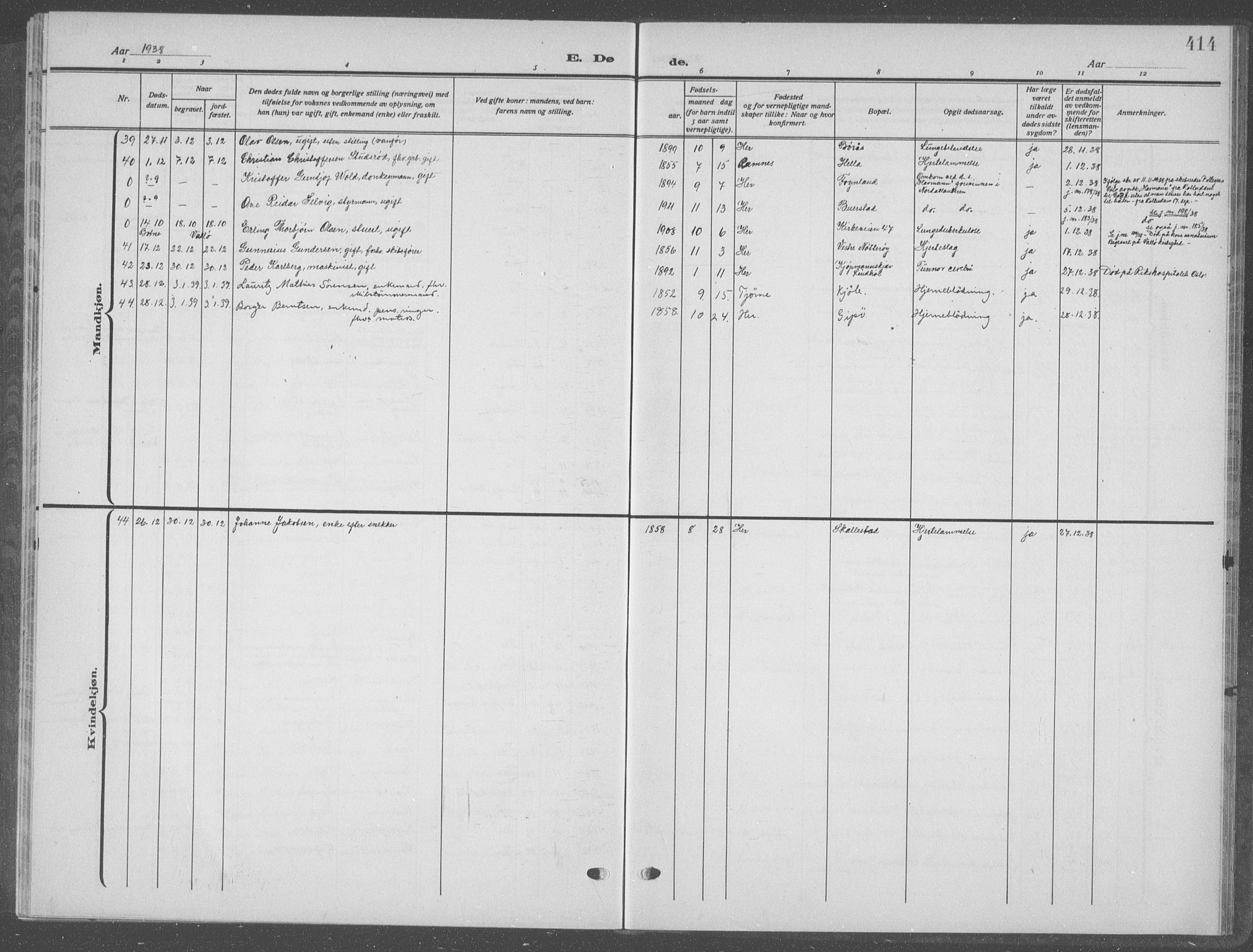 Nøtterøy kirkebøker, AV/SAKO-A-354/G/Ga/L0006: Klokkerbok nr. I 6, 1925-1939, s. 414