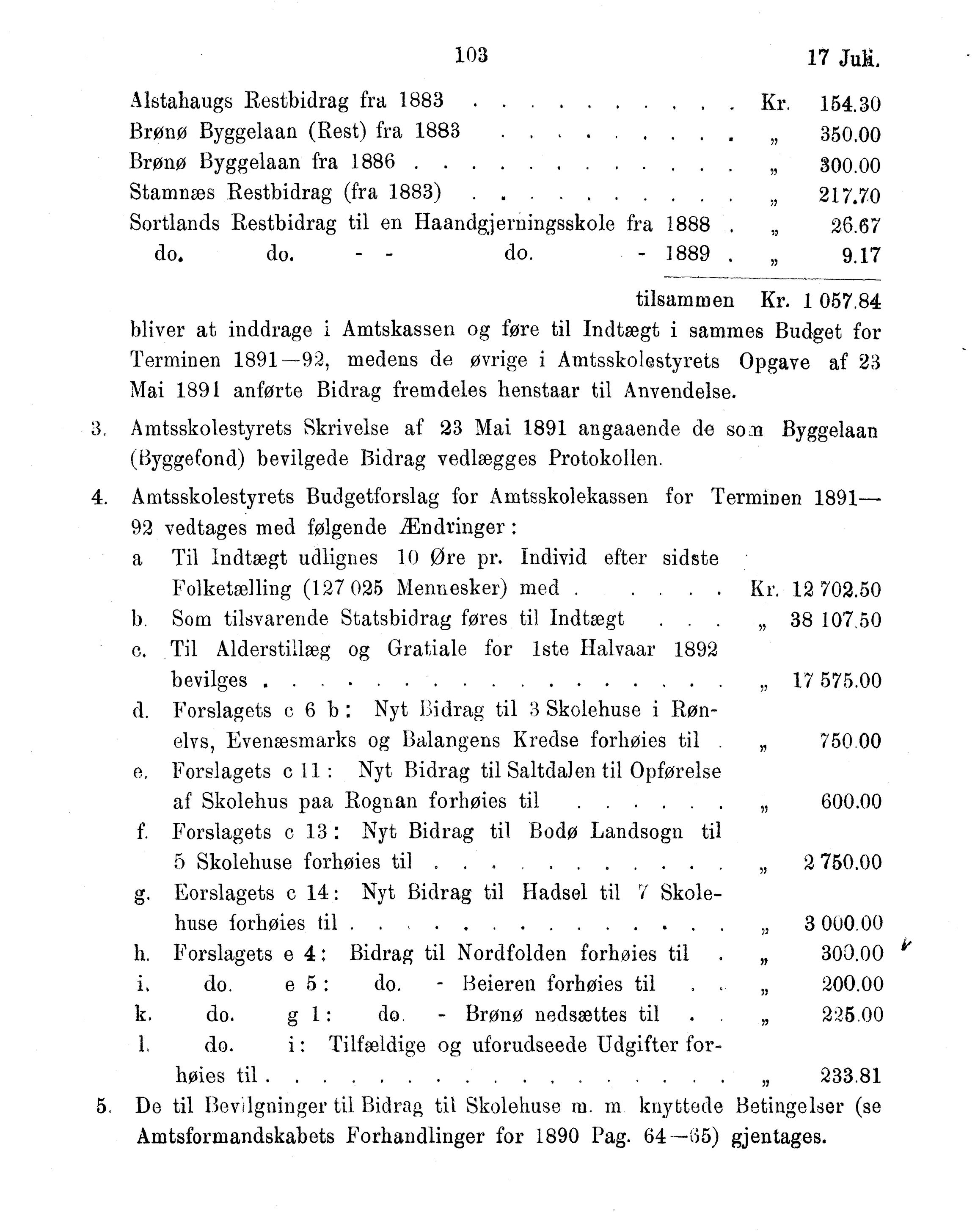 Nordland Fylkeskommune. Fylkestinget, AIN/NFK-17/176/A/Ac/L0016: Fylkestingsforhandlinger 1891-1893, 1891-1893