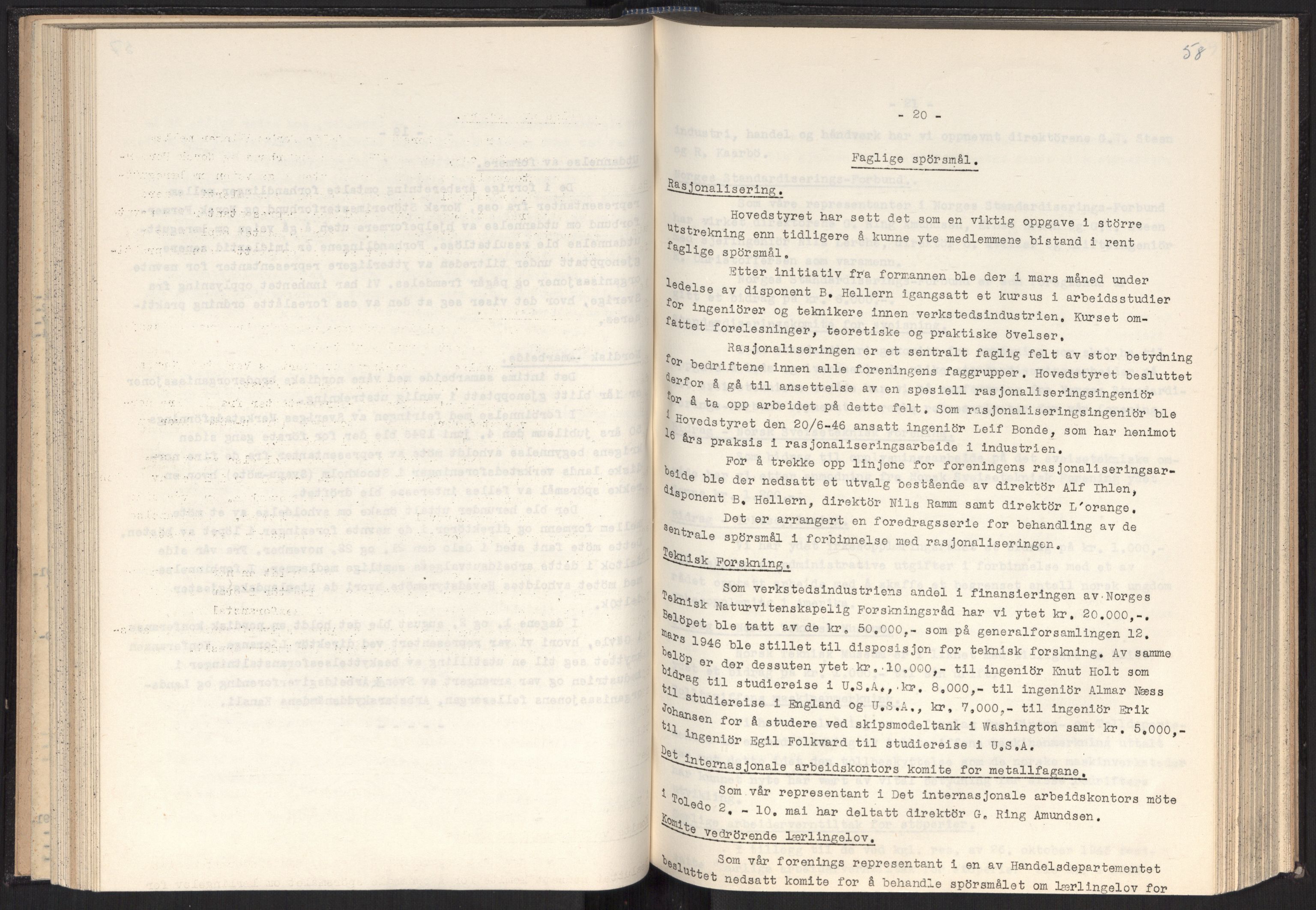 Teknologibedriftenes Landsforening TBL, AV/RA-PA-1700/A/Ad/L0007: Årsberetning med register, 1940-1951, s. 58