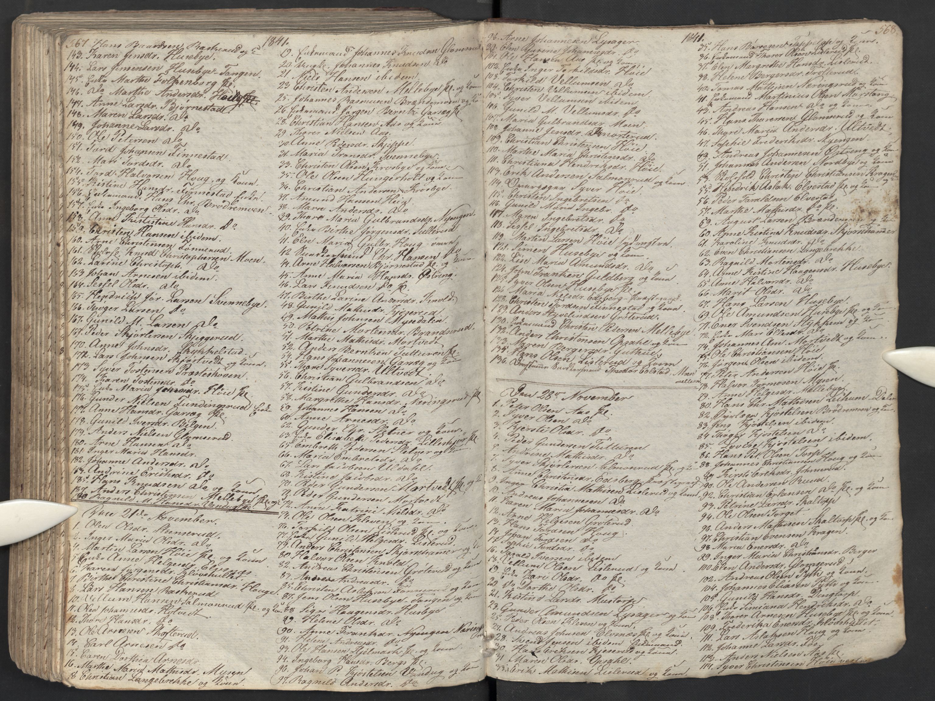 Eidsberg prestekontor Kirkebøker, AV/SAO-A-10905/M/Ma/L0002: Kommunikantprotokoll nr. I 2, 1821-1841, s. 567-568
