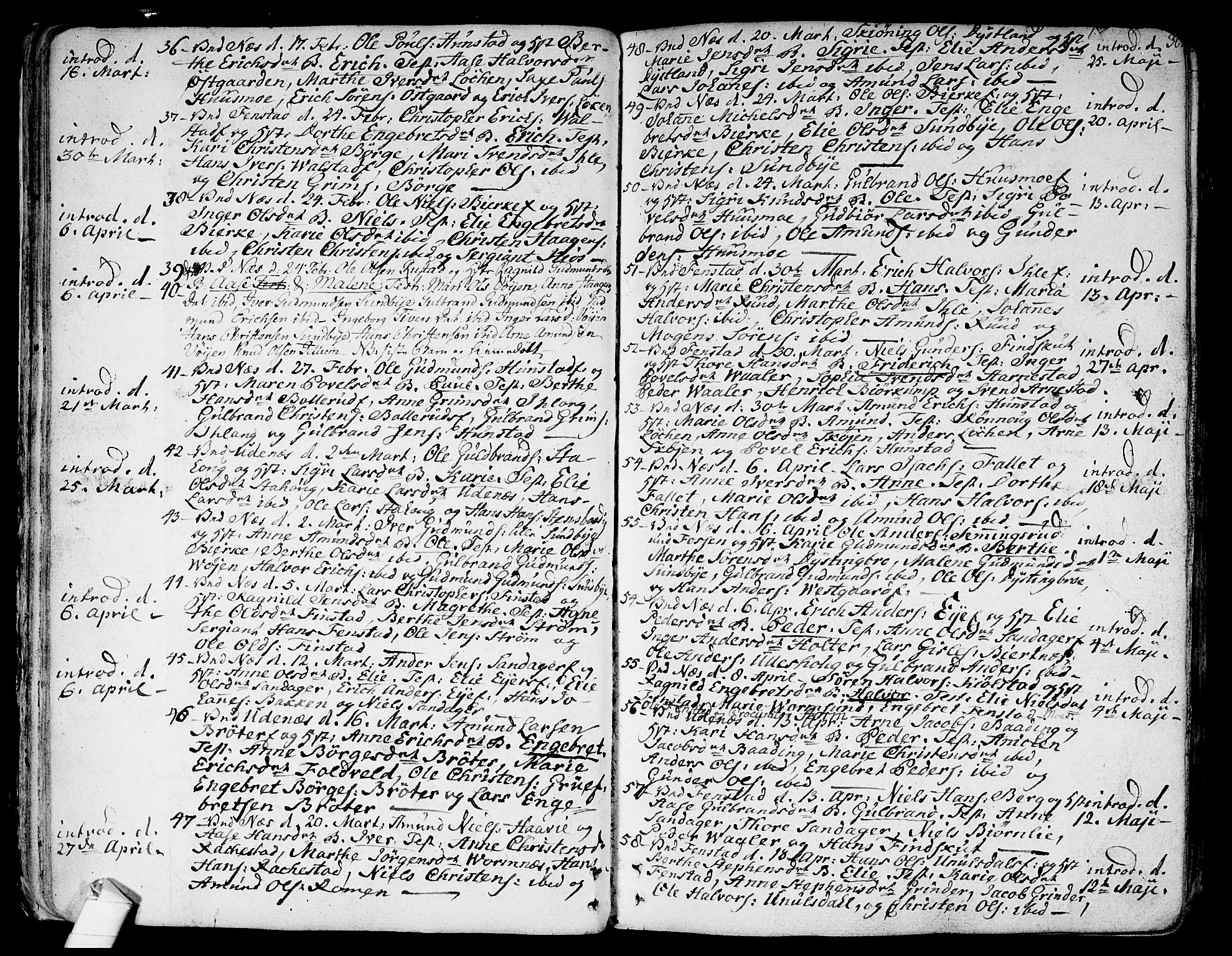 Nes prestekontor Kirkebøker, SAO/A-10410/F/Fa/L0004: Ministerialbok nr. I 4, 1781-1816, s. 30