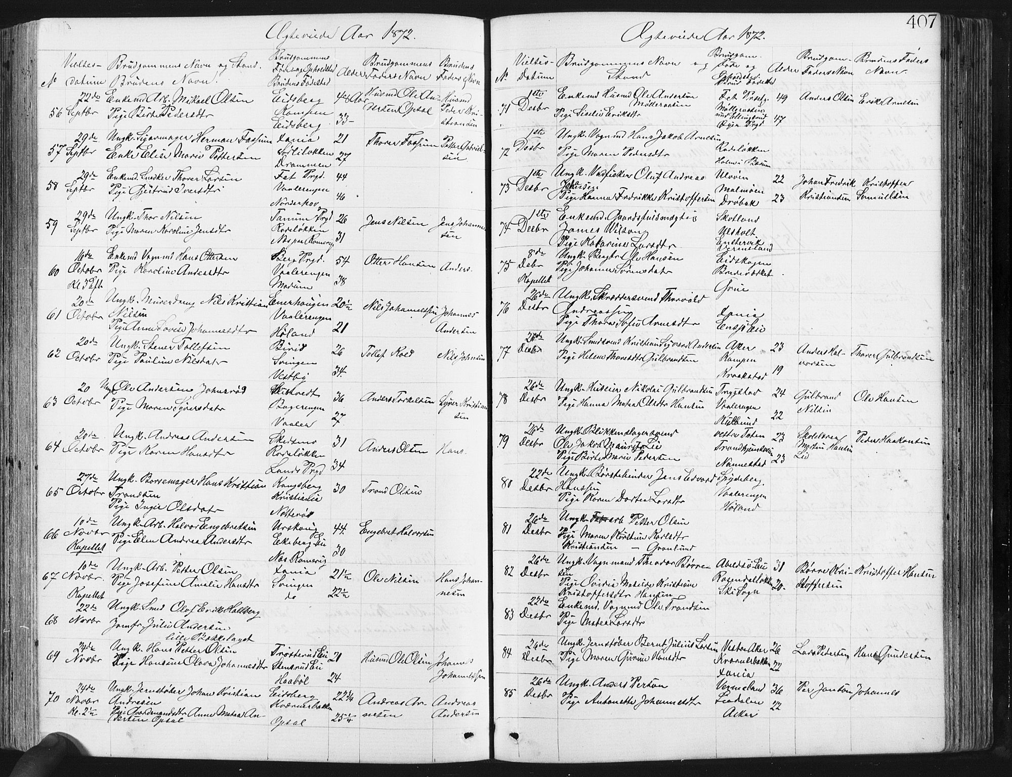 Østre Aker prestekontor Kirkebøker, AV/SAO-A-10840/G/Ga/L0003: Klokkerbok nr. I 3, 1868-1913, s. 407