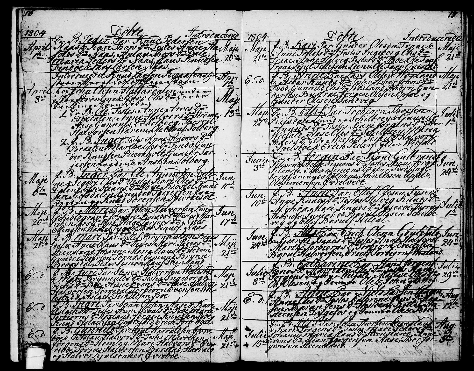 Drangedal kirkebøker, AV/SAKO-A-258/F/Fa/L0004: Ministerialbok nr. 4, 1802-1814, s. 16-17