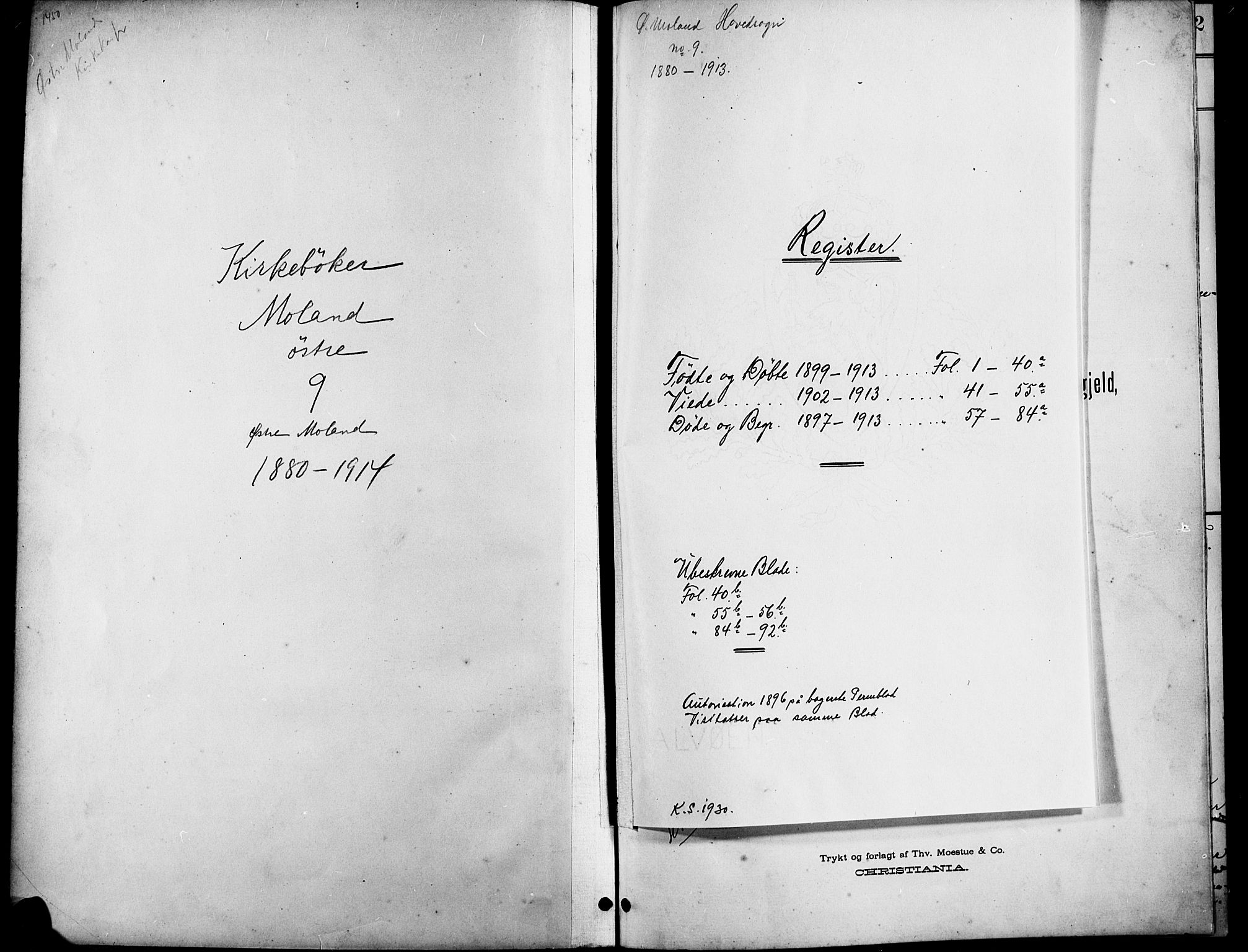 Austre Moland sokneprestkontor, AV/SAK-1111-0001/F/Fb/Fba/L0004: Klokkerbok nr. B 4a, 1897-1913