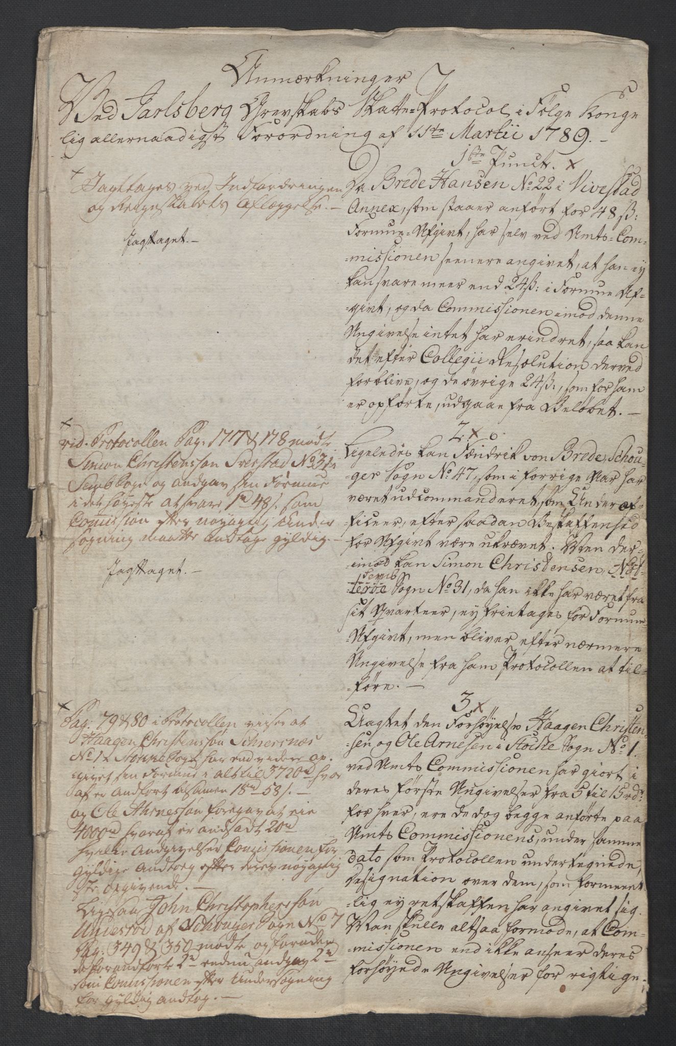 Rentekammeret inntil 1814, Reviderte regnskaper, Mindre regnskaper, RA/EA-4068/Rf/Rfe/L0017: Inderøy fogderi, Jarlsberg grevskap, 1789, s. 300