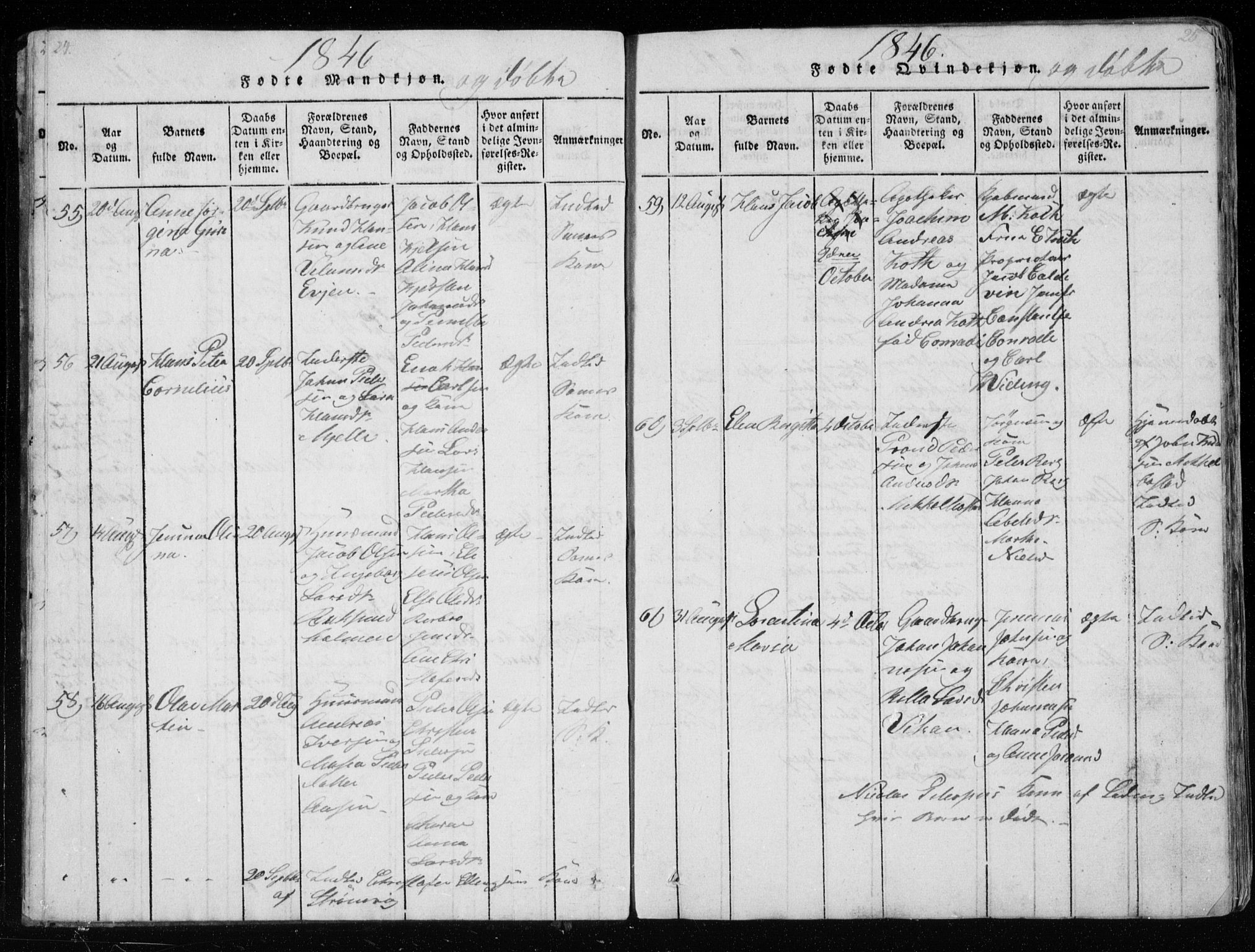 Ministerialprotokoller, klokkerbøker og fødselsregistre - Nordland, AV/SAT-A-1459/801/L0026: Klokkerbok nr. 801C01, 1820-1855, s. 24-25