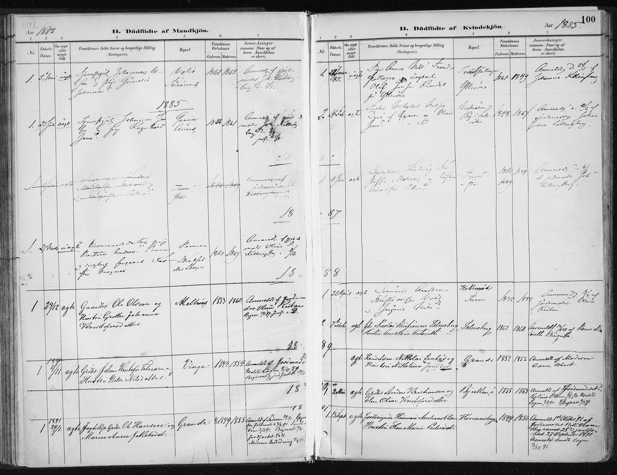 Ministerialprotokoller, klokkerbøker og fødselsregistre - Nord-Trøndelag, SAT/A-1458/701/L0010: Ministerialbok nr. 701A10, 1883-1899, s. 100