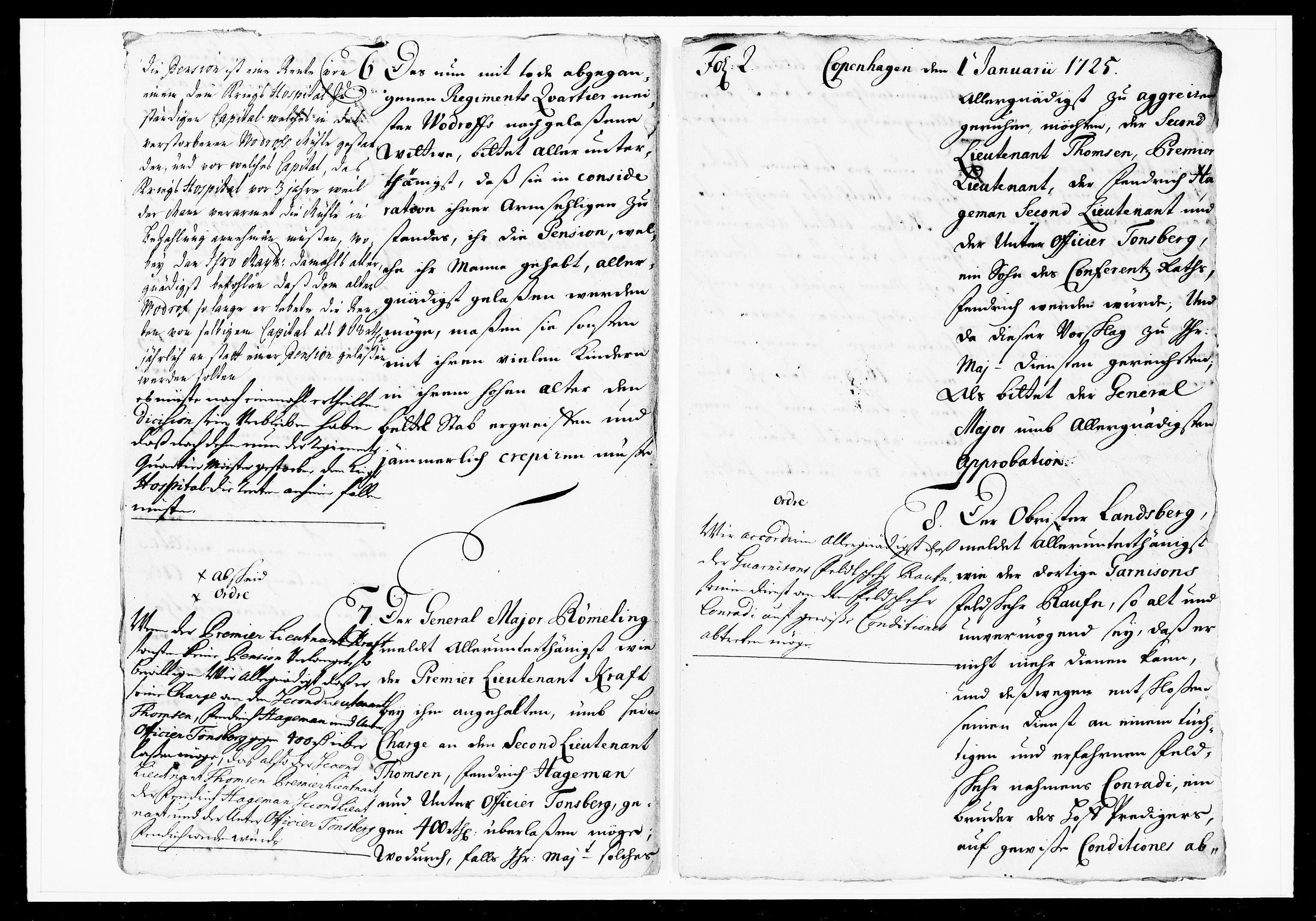 Krigskollegiet, Krigskancelliet, DRA/A-0006/-/1075-1077: Refererede sager, 1725, s. 4