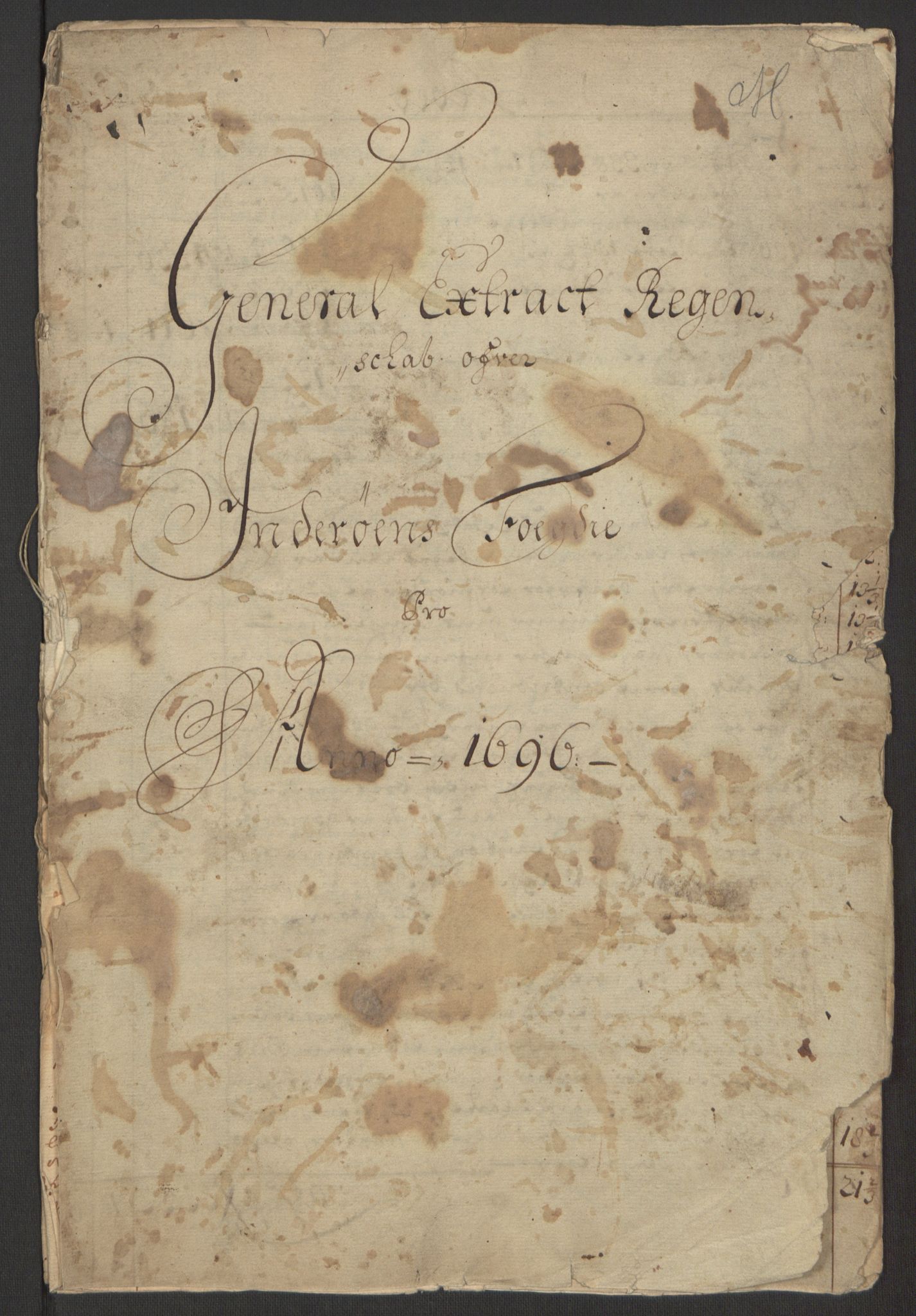 Rentekammeret inntil 1814, Reviderte regnskaper, Fogderegnskap, AV/RA-EA-4092/R63/L4309: Fogderegnskap Inderøy, 1695-1697, s. 122