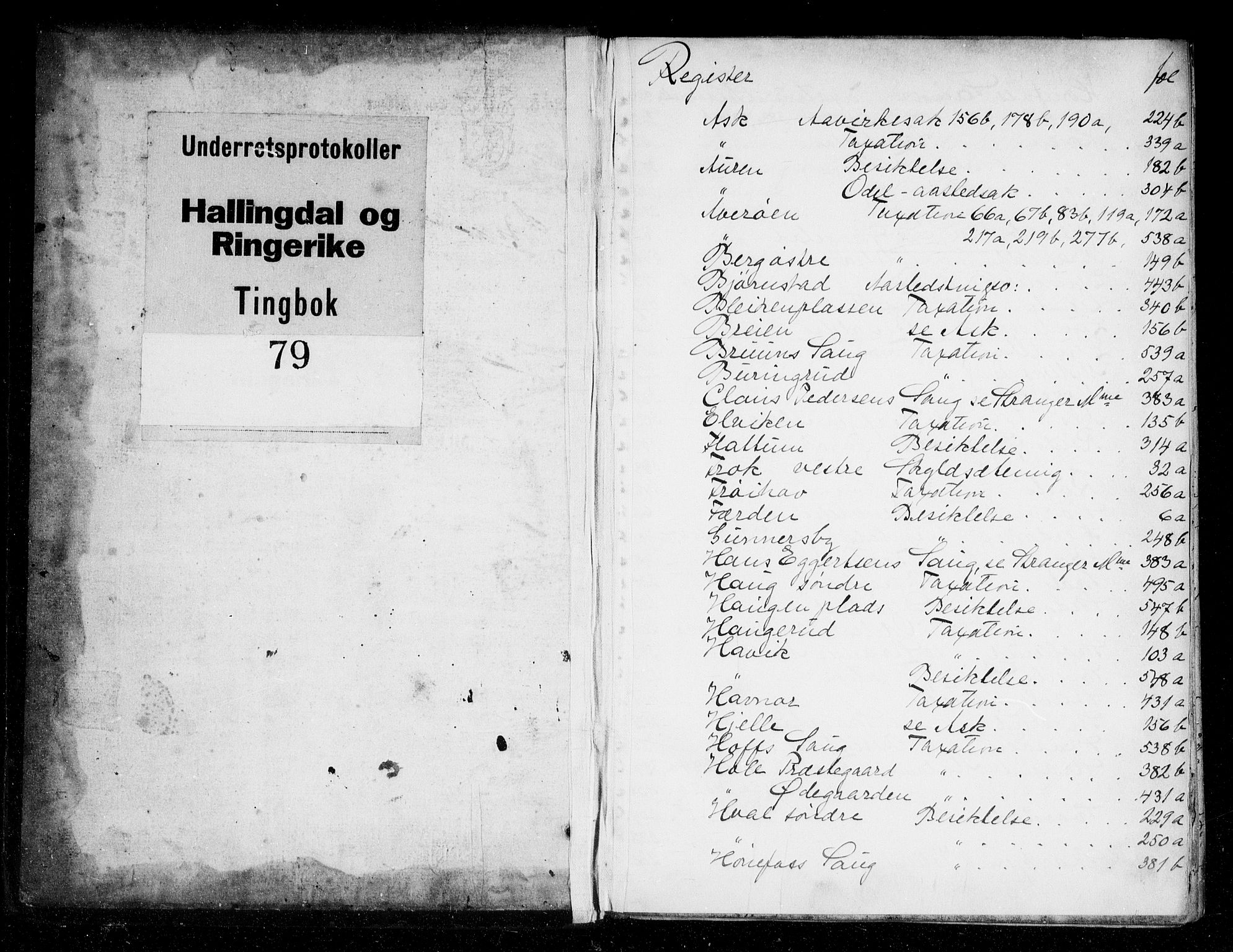 Ringerike og Hallingdal sorenskriveri, SAKO/A-81/F/Fa/Fac/L0009: Tingbok - Ringerike, 1778-1784