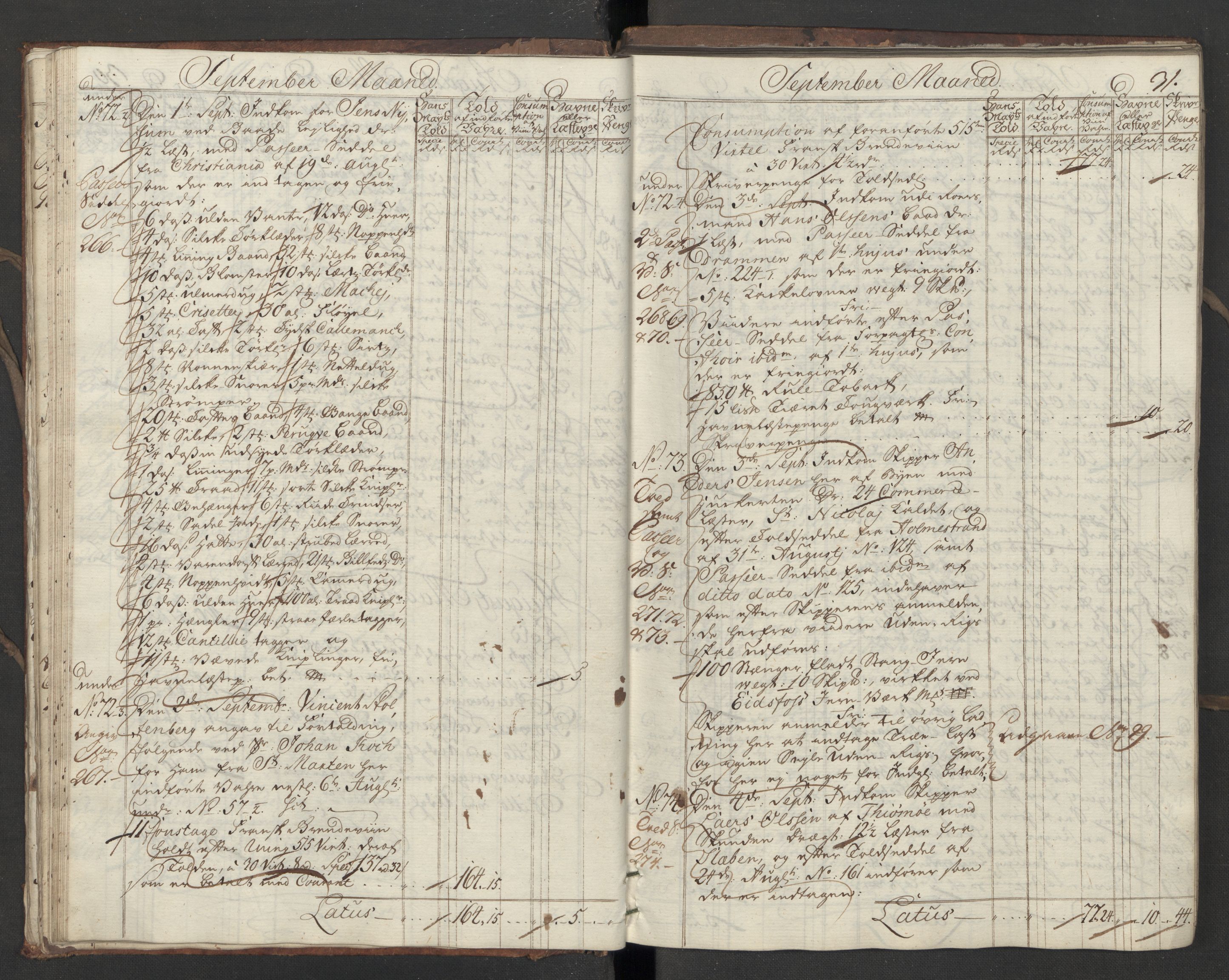 Generaltollkammeret, tollregnskaper, AV/RA-EA-5490/R10/L0018/0001: Tollregnskaper Tønsberg / Inngående hovedtollbok, 1756, s. 30b-31a