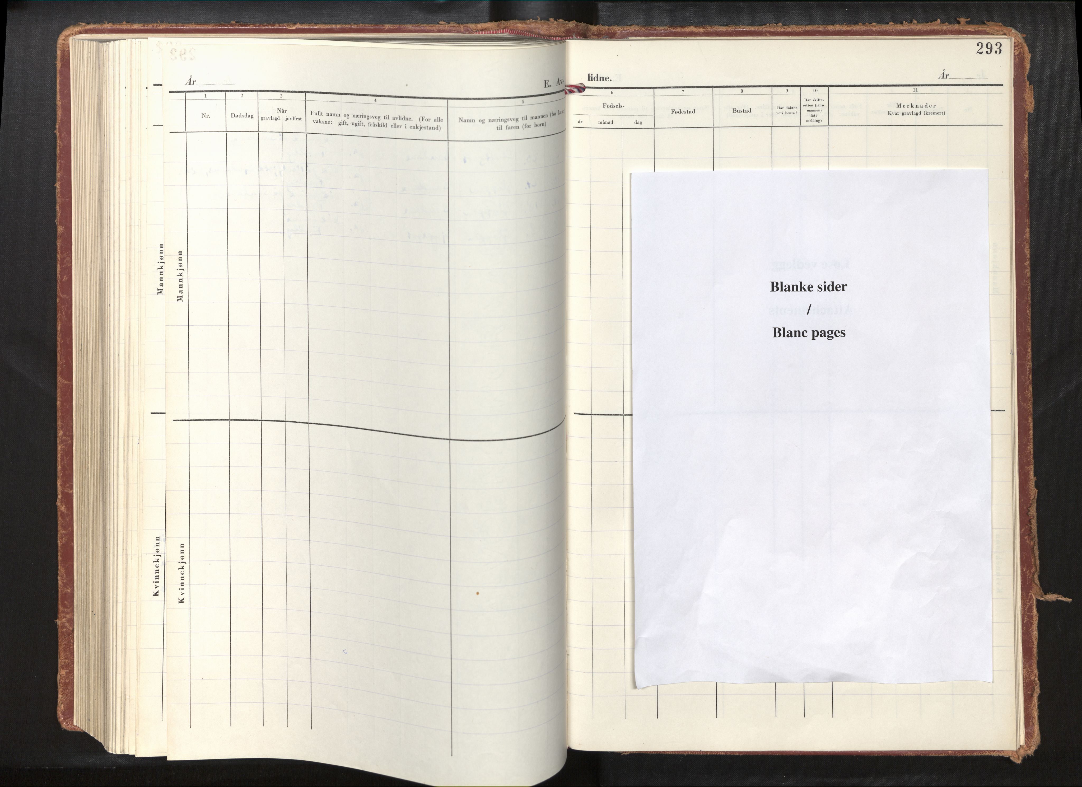 Gloppen sokneprestembete, AV/SAB-A-80101/H/Haa/Haab/L0004: Ministerialbok nr. B 4, 1954-1976, s. 292b-293a