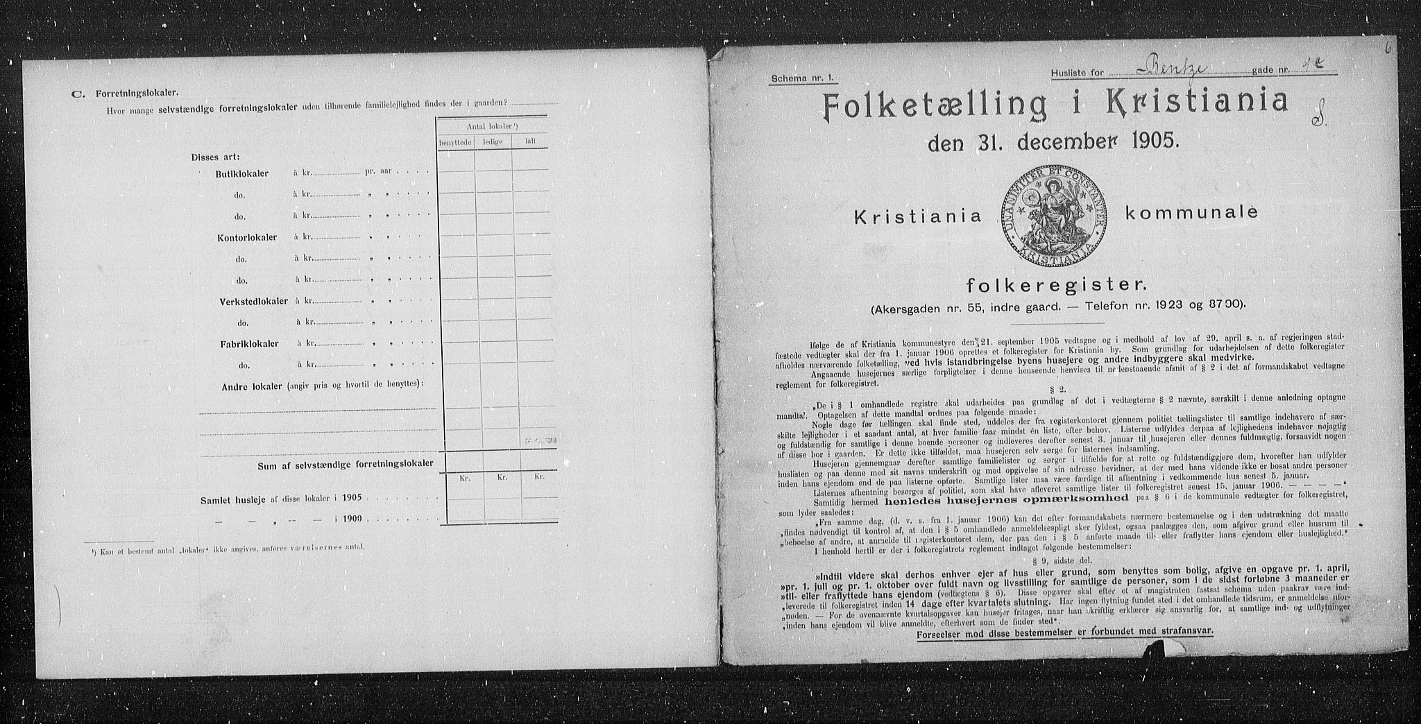 OBA, Kommunal folketelling 31.12.1905 for Kristiania kjøpstad, 1905, s. 1782