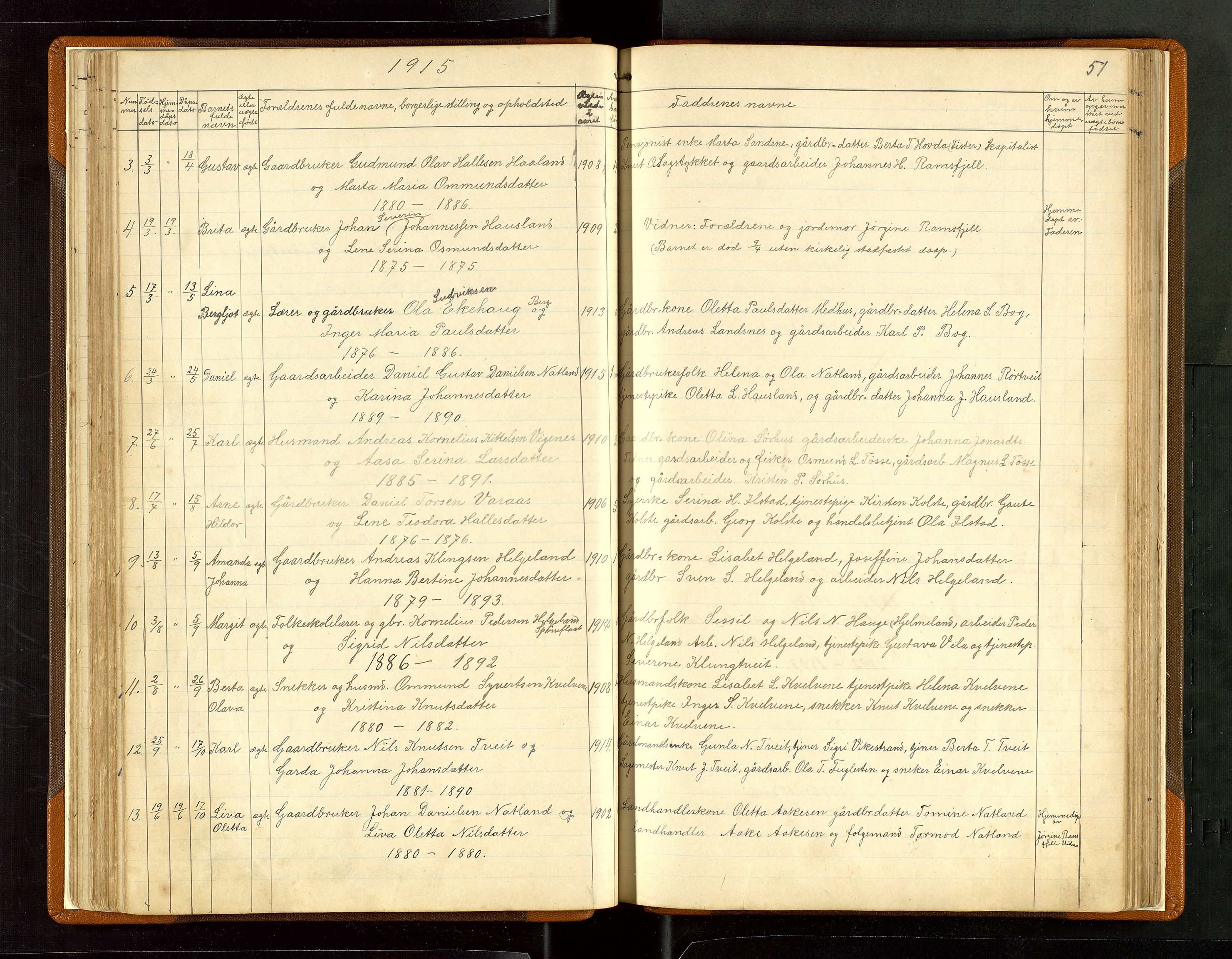 Jelsa sokneprestkontor, AV/SAST-A-101842/01/V: Klokkerbok nr. B 6, 1890-1949, s. 51