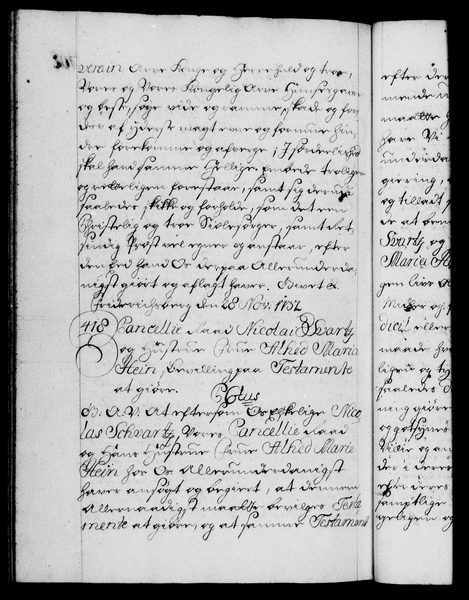 Danske Kanselli 1572-1799, RA/EA-3023/F/Fc/Fca/Fcaa/L0027: Norske registre, 1730-1732, s. 701b