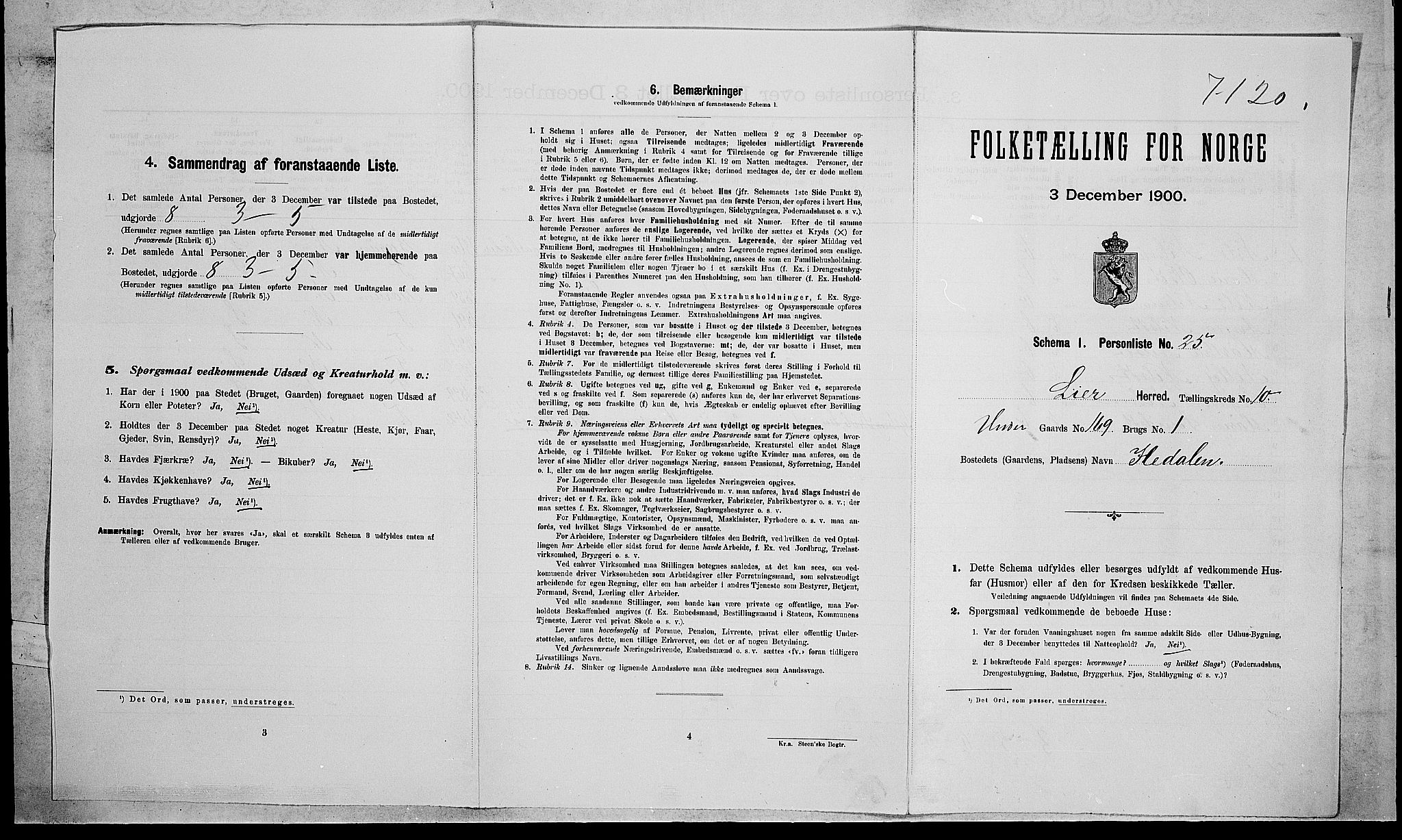 RA, Folketelling 1900 for 0626 Lier herred, 1900, s. 1787