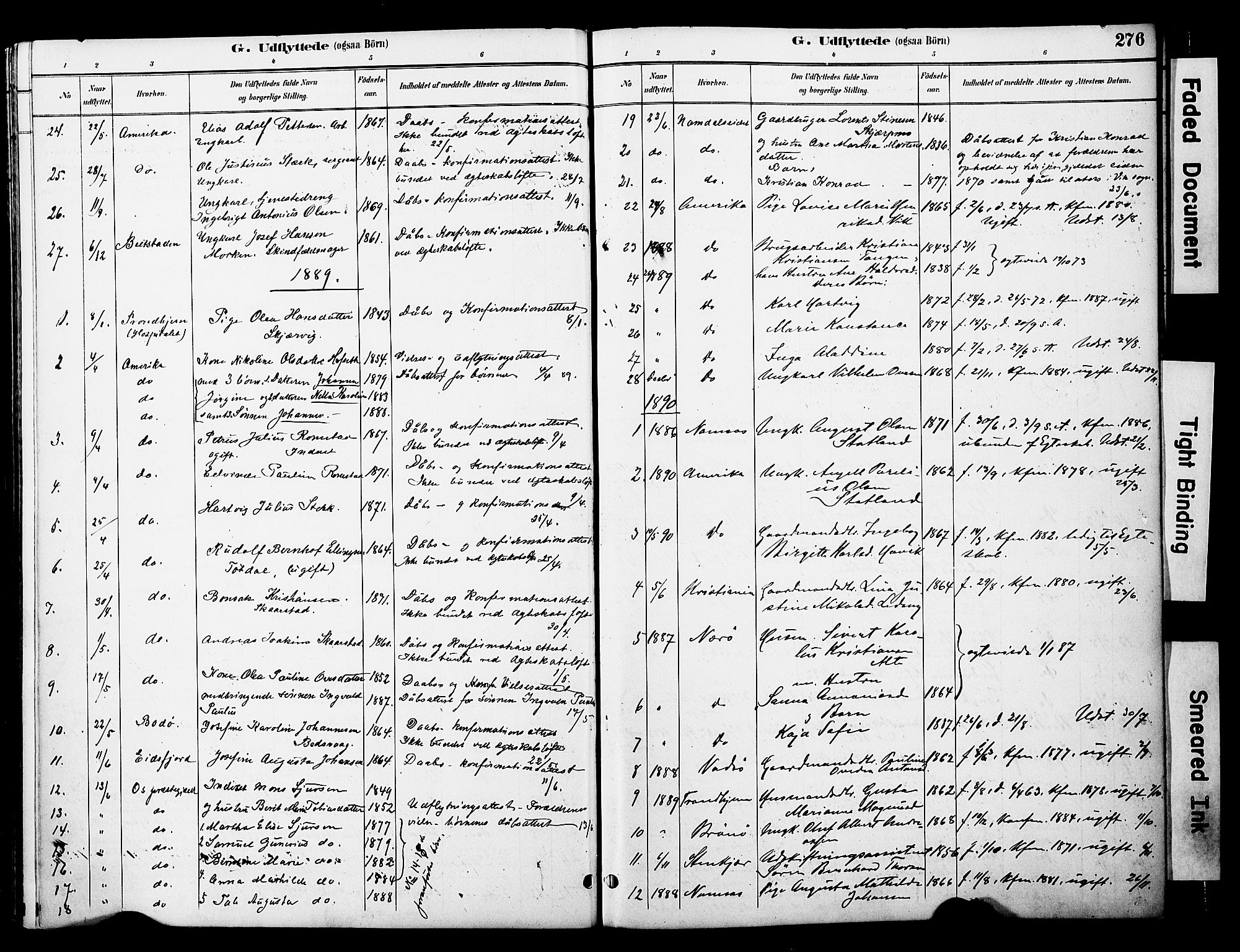 Ministerialprotokoller, klokkerbøker og fødselsregistre - Nord-Trøndelag, SAT/A-1458/774/L0628: Ministerialbok nr. 774A02, 1887-1903, s. 276