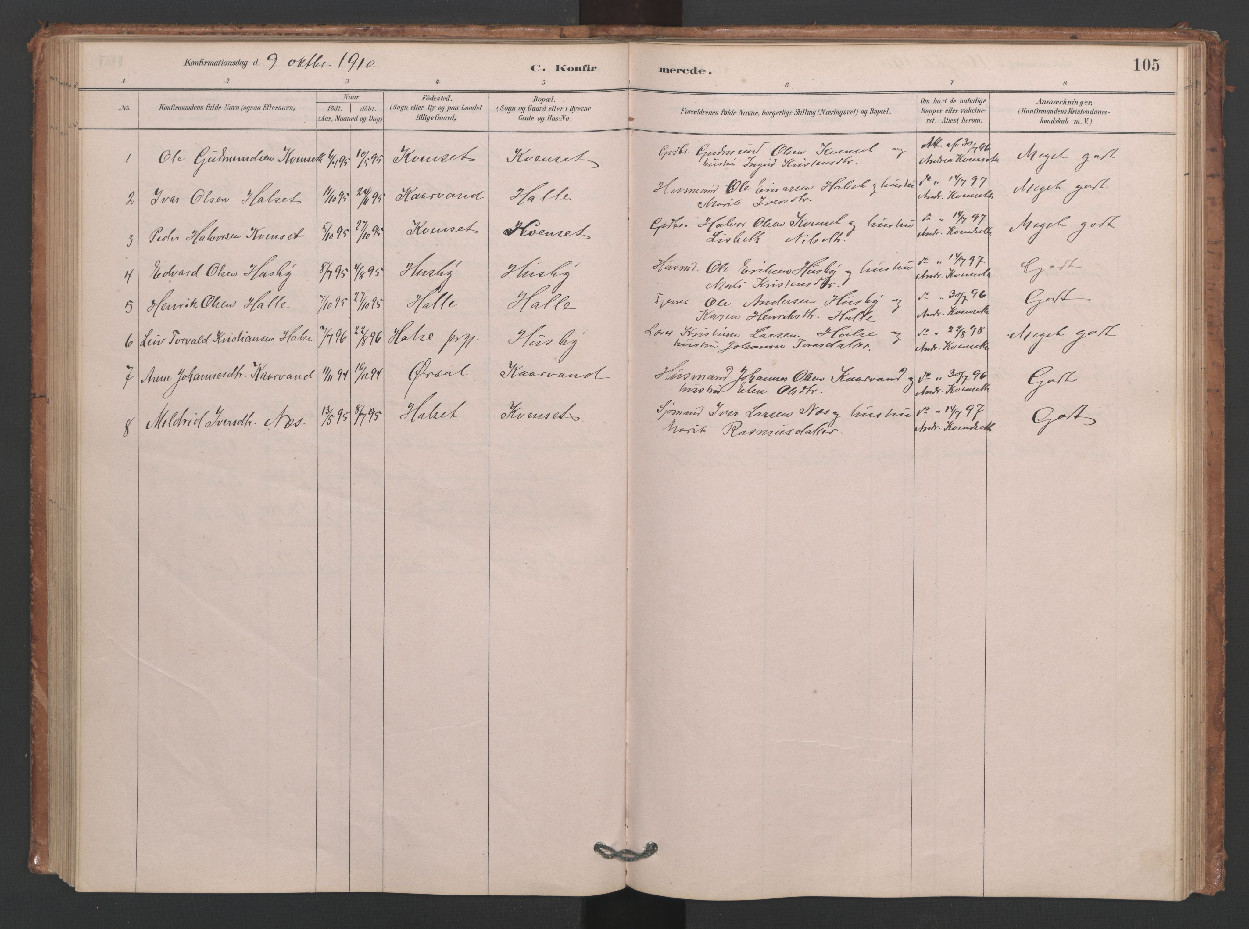 Ministerialprotokoller, klokkerbøker og fødselsregistre - Møre og Romsdal, SAT/A-1454/593/L1034: Ministerialbok nr. 593A01, 1879-1911, s. 105