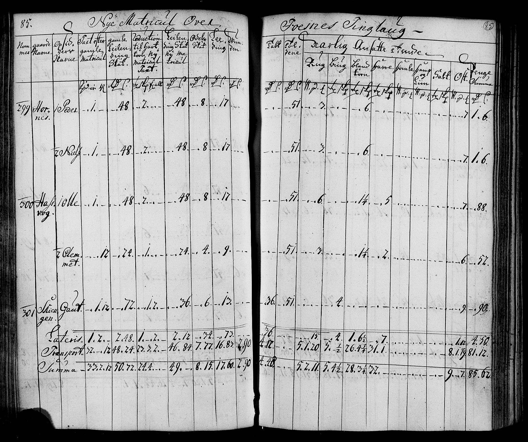 Rentekammeret inntil 1814, Realistisk ordnet avdeling, RA/EA-4070/N/Nb/Nbf/L0169: Namdalen matrikkelprotokoll, 1723, s. 87