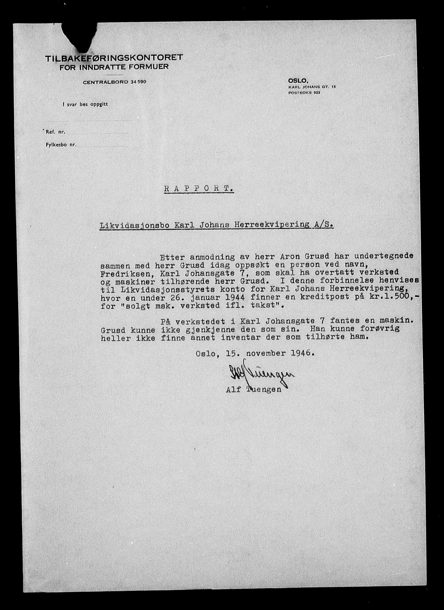 Justisdepartementet, Tilbakeføringskontoret for inndratte formuer, AV/RA-S-1564/H/Hc/Hcc/L0949: --, 1945-1947, s. 47