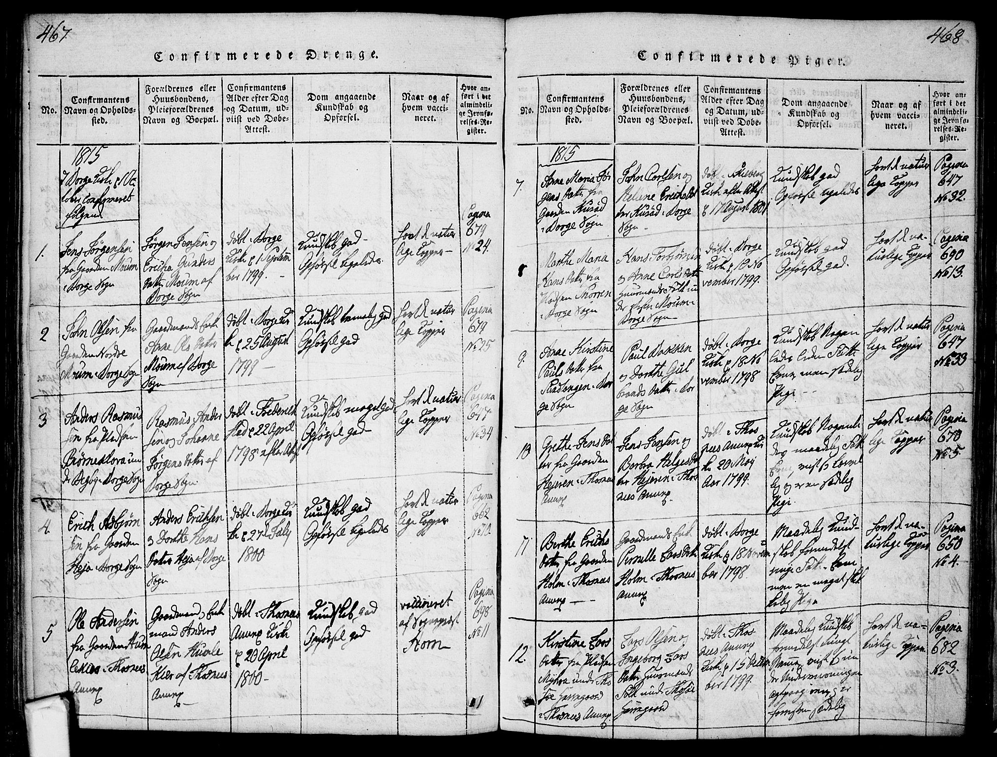 Borge prestekontor Kirkebøker, AV/SAO-A-10903/F/Fa/L0003: Ministerialbok nr. I 3, 1815-1836, s. 467-468