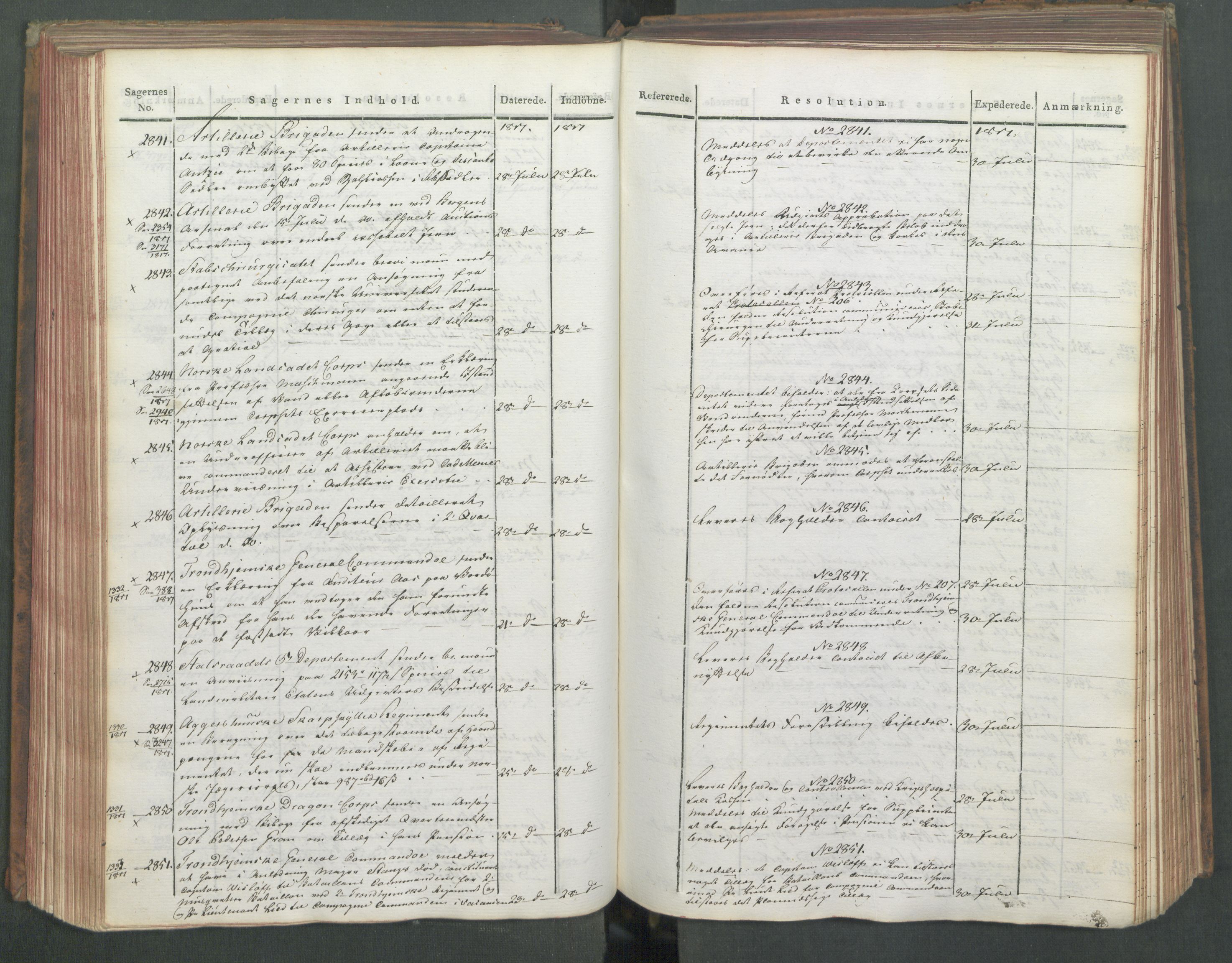 Armédepartementet, AV/RA-RAFA-3493/C/Ca/L0012: 6. Departements Journal, 1817