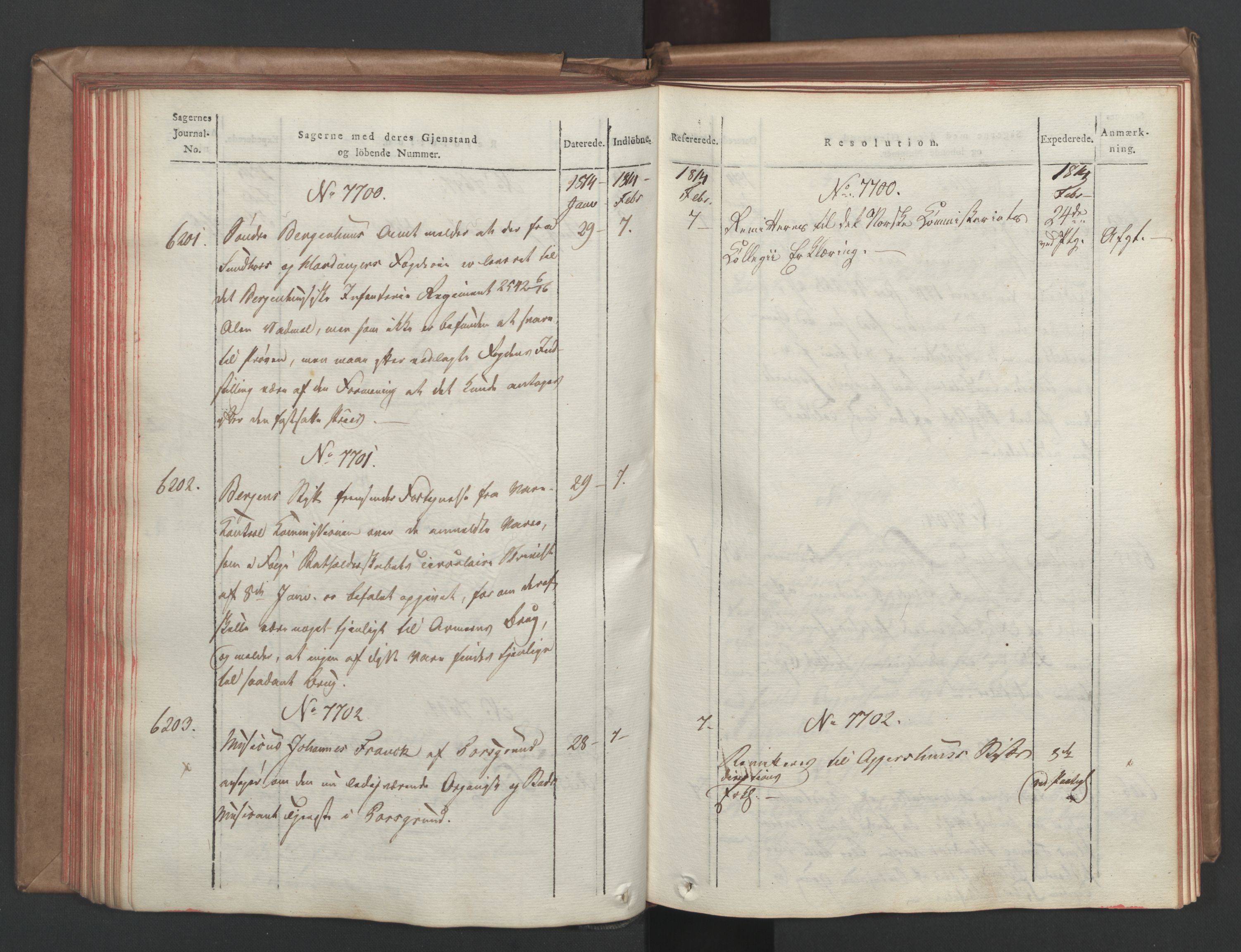 Stattholderembetet 1810-1814, 1. kontor (Kontor A), AV/RA-EA-2872/Ab/L0008: Referatprotokoll,  j.nr. 5846-6405,  l.nr. 7275-7924, 1813-1814, s. 123