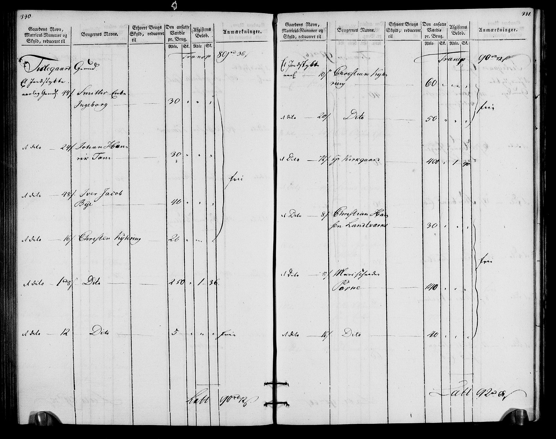 Rentekammeret inntil 1814, Realistisk ordnet avdeling, AV/RA-EA-4070/N/Ne/Nea/L0057a: Numedal og Sandsvær fogderi. Oppebørselsregister for fogderiets landdistrikter, 1803-1804, s. 169