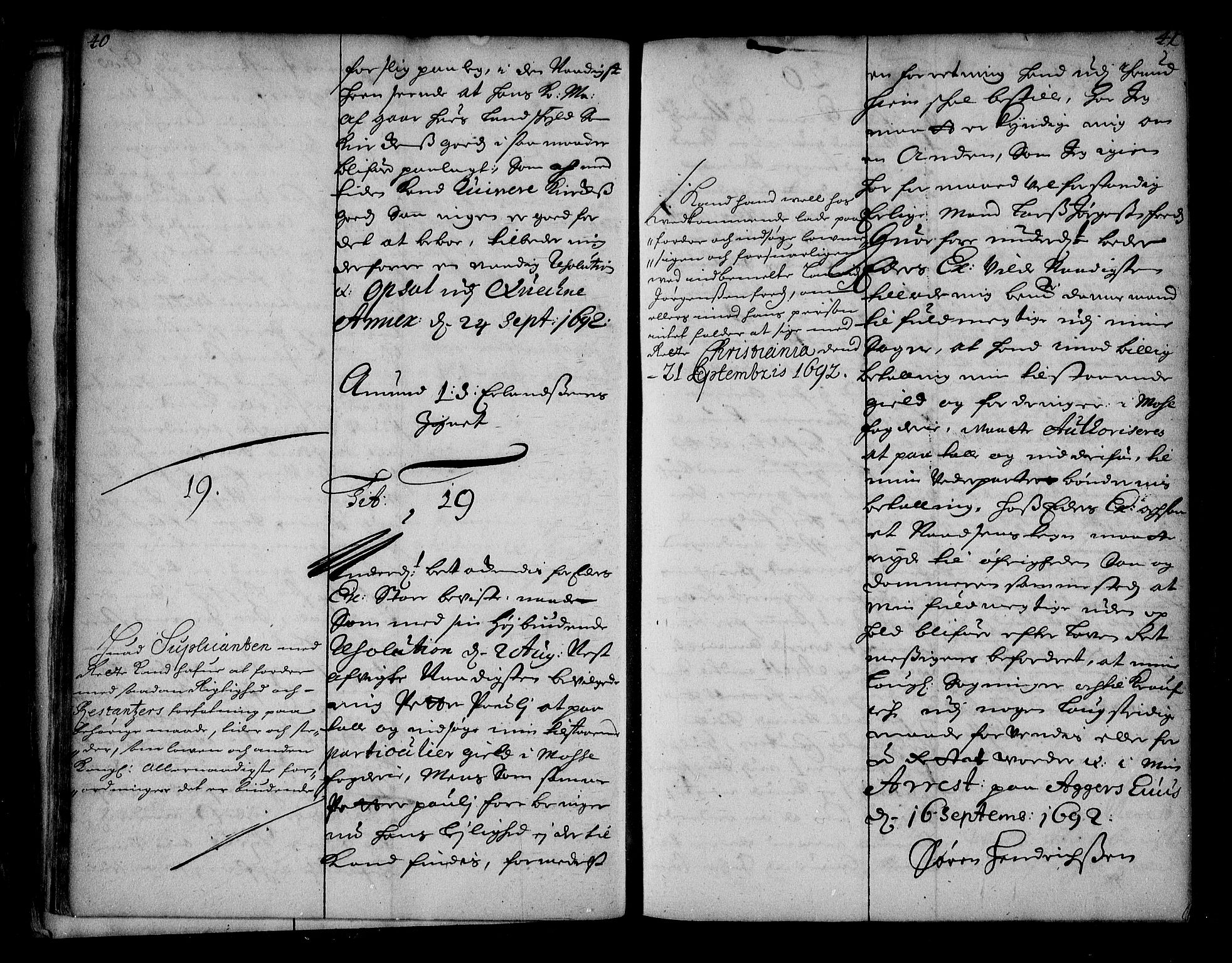 Stattholderembetet 1572-1771, AV/RA-EA-2870/Ae/L0010: Supplikasjons- og resolusjonsprotokoll, 1692-1693, s. 40-41