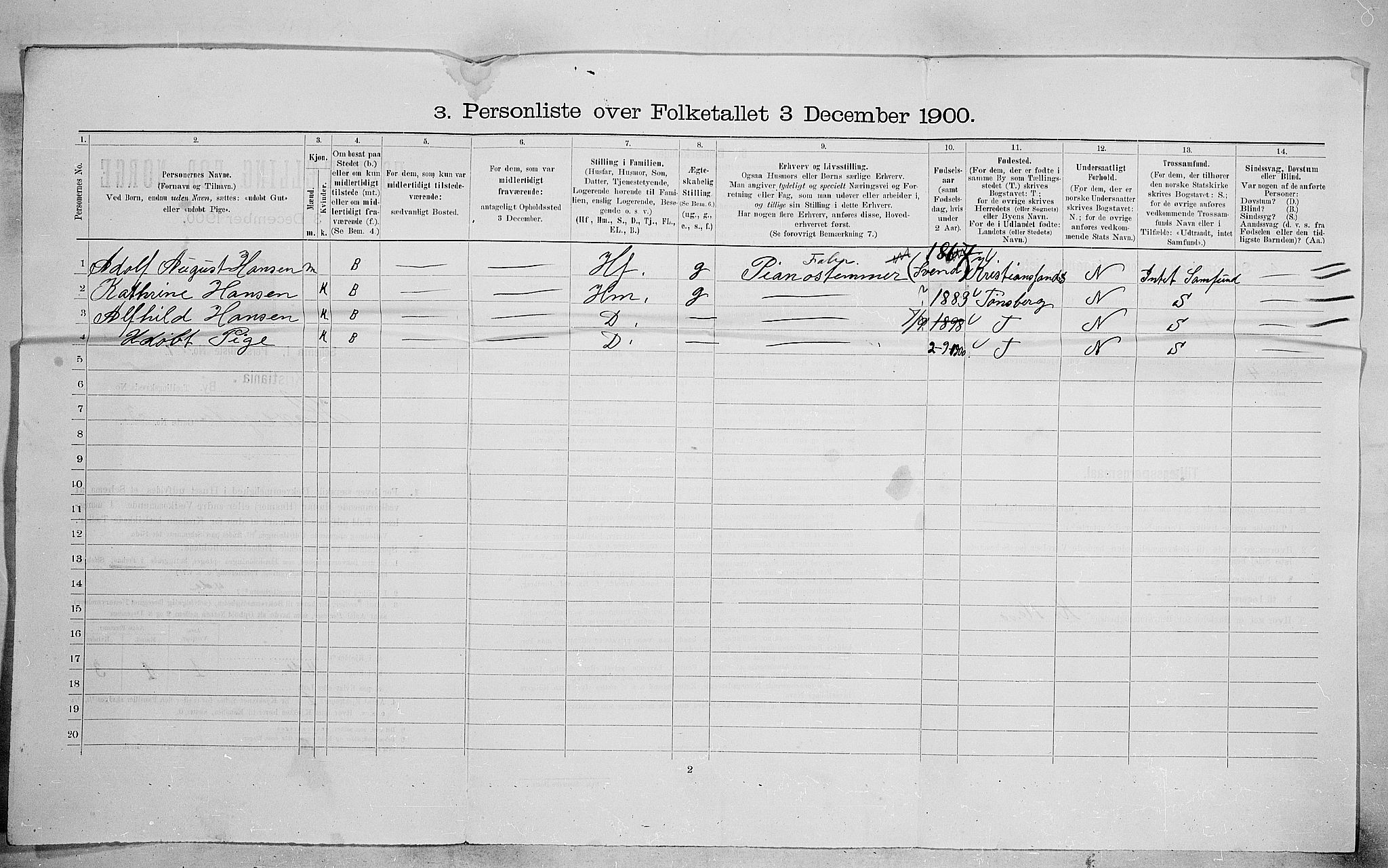 SAO, Folketelling 1900 for 0301 Kristiania kjøpstad, 1900, s. 33581