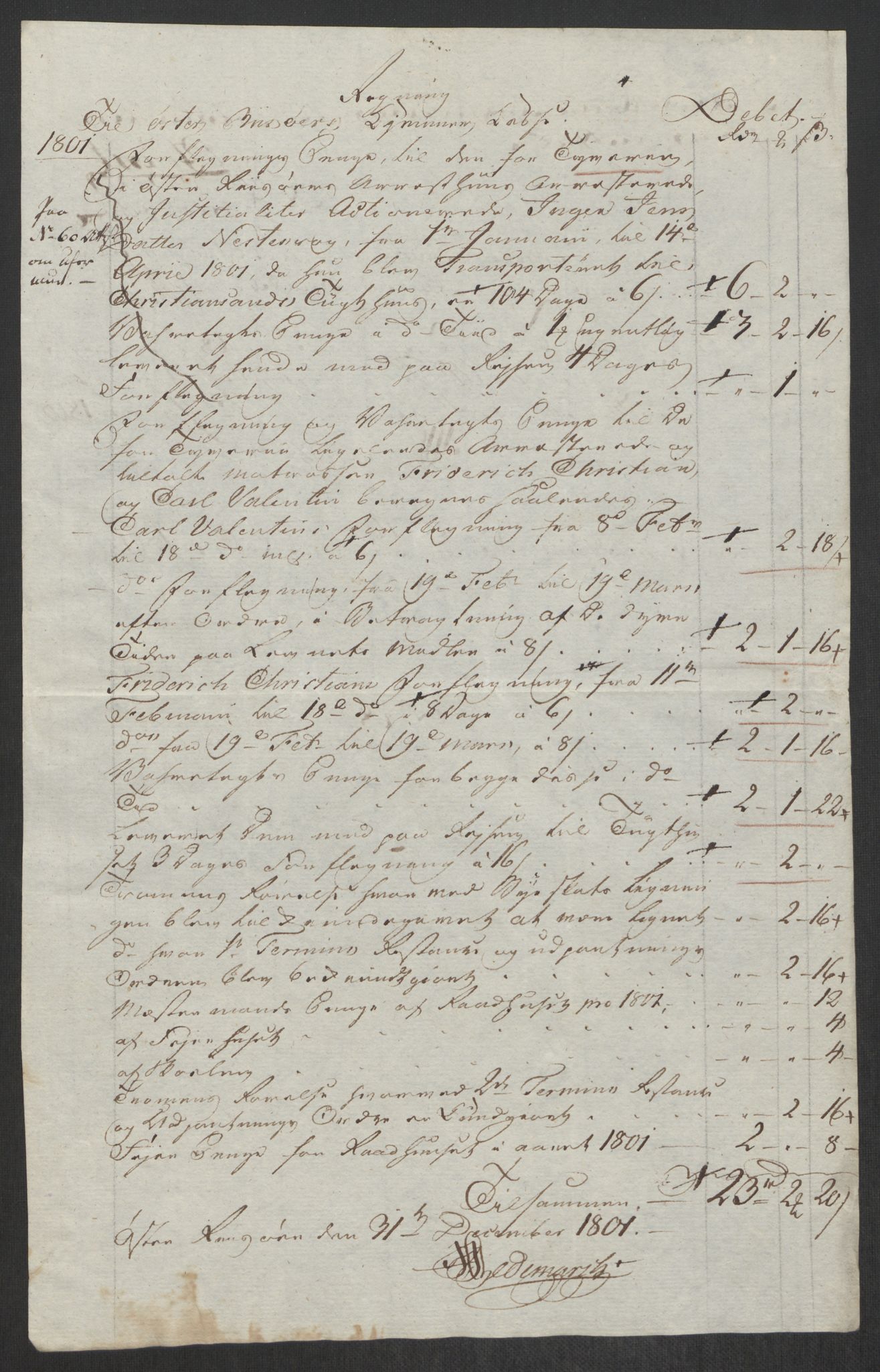 Danske Kanselli 1800-1814, AV/RA-EA-3024/K/Kk/Kka/Kkac/L0236: Kjøpstadregnskap Øster Risør, 1801-1804, s. 327