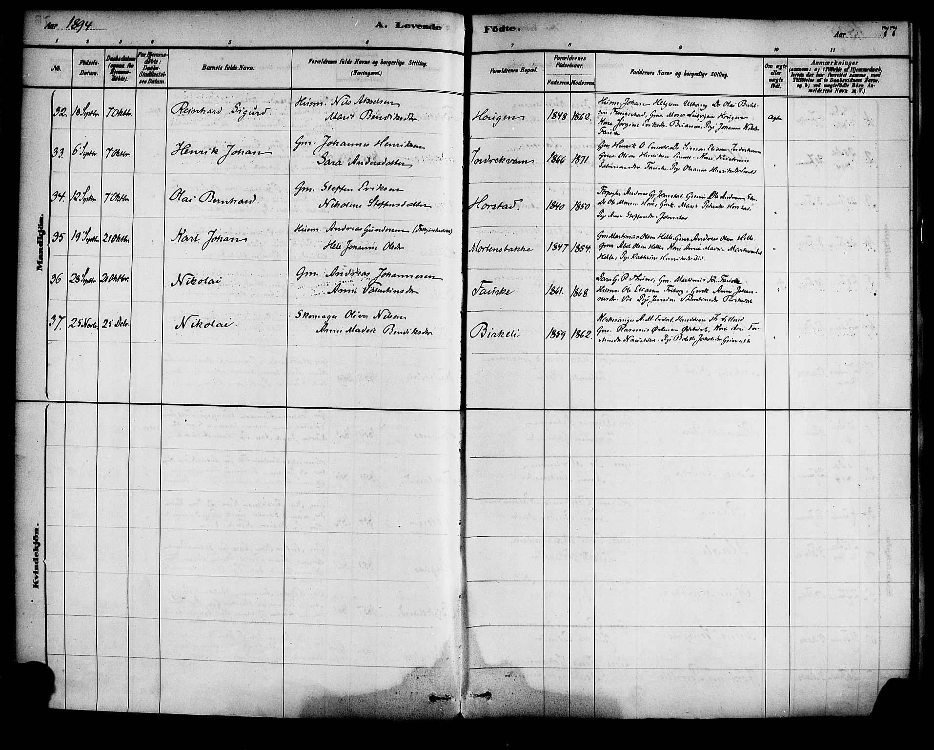Førde sokneprestembete, AV/SAB-A-79901/H/Haa/Haad/L0001: Ministerialbok nr. D 1, 1881-1898, s. 77