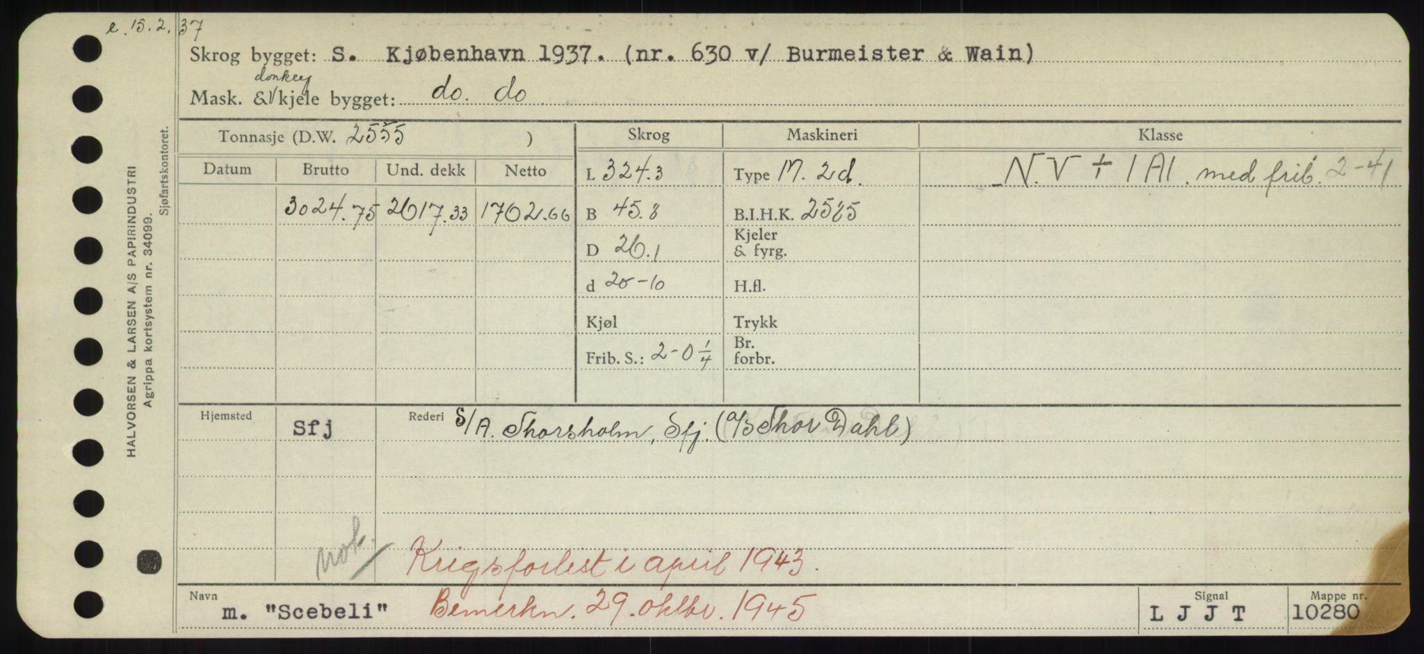 Sjøfartsdirektoratet med forløpere, Skipsmålingen, RA/S-1627/H/Hd/L0032: Fartøy, San-Seve, s. 253