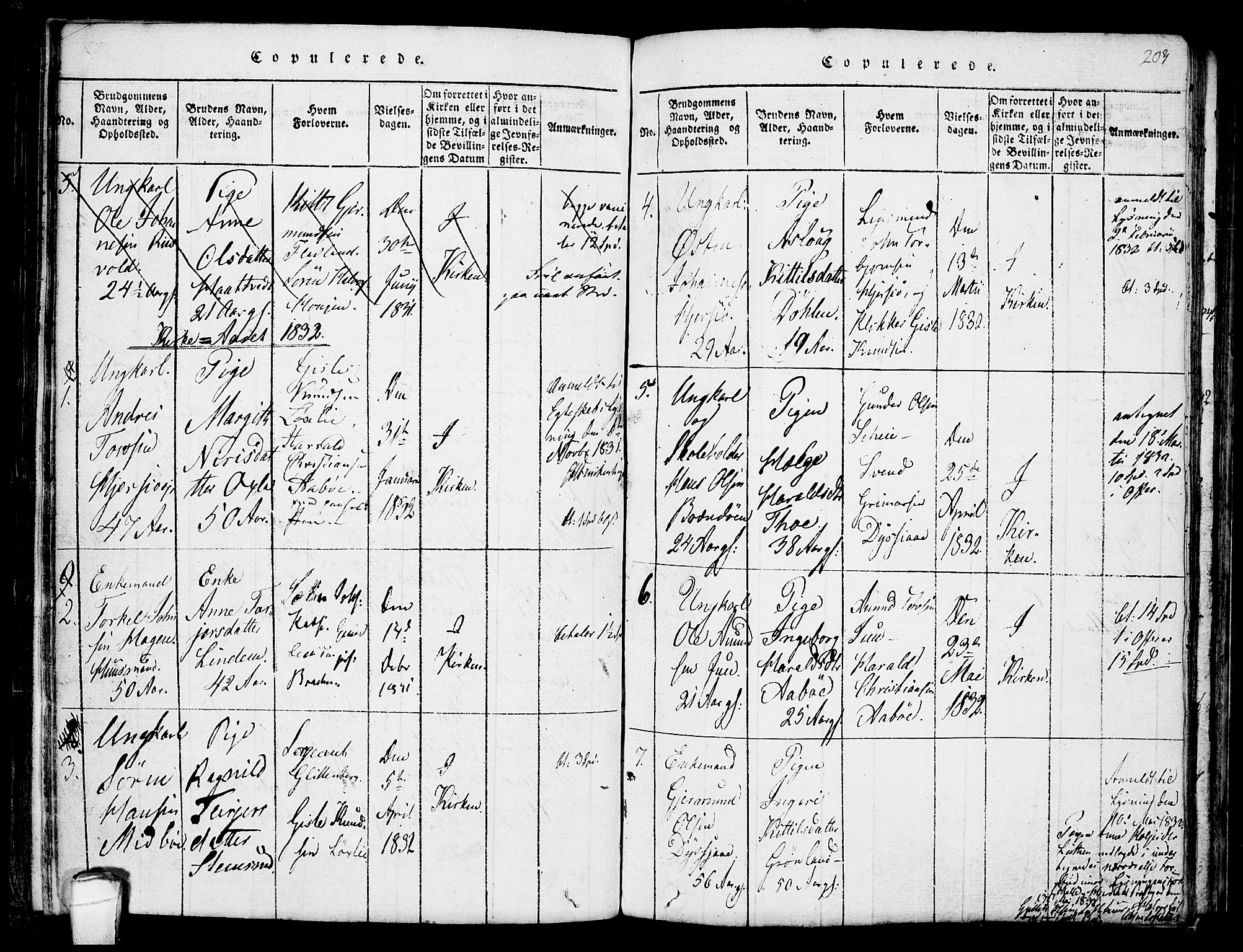 Hjartdal kirkebøker, AV/SAKO-A-270/F/Fa/L0007: Ministerialbok nr. I 7, 1815-1843, s. 203