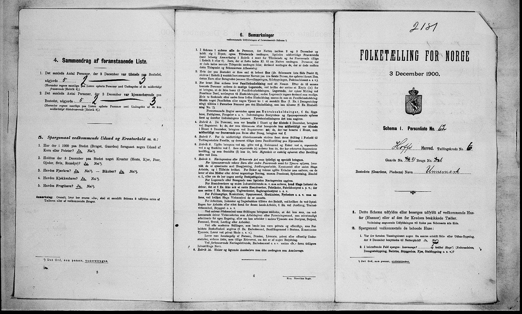 RA, Folketelling 1900 for 0714 Hof herred, 1900, s. 795