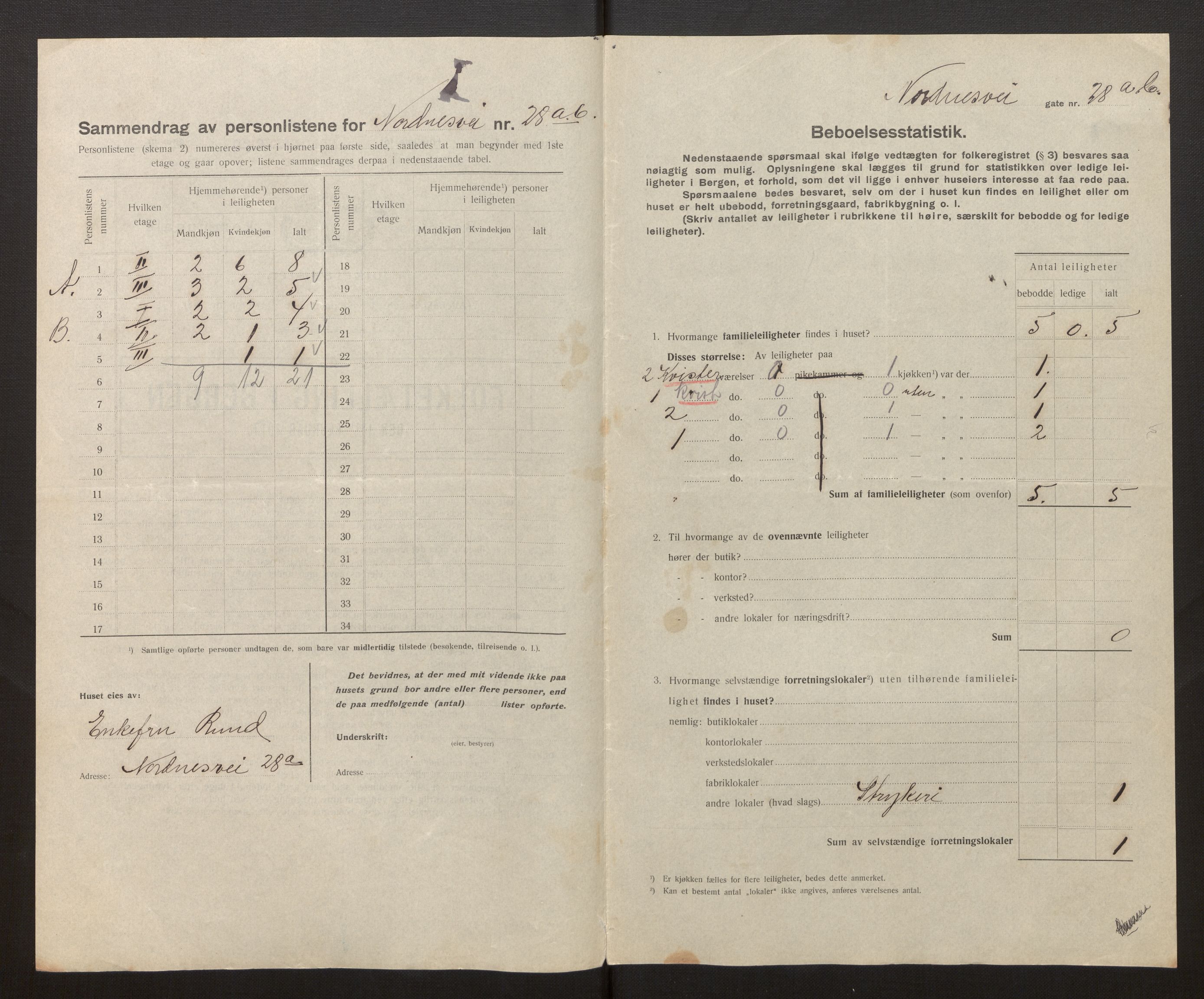 SAB, Kommunal folketelling 1917 for Bergen kjøpstad, 1917, s. 27072