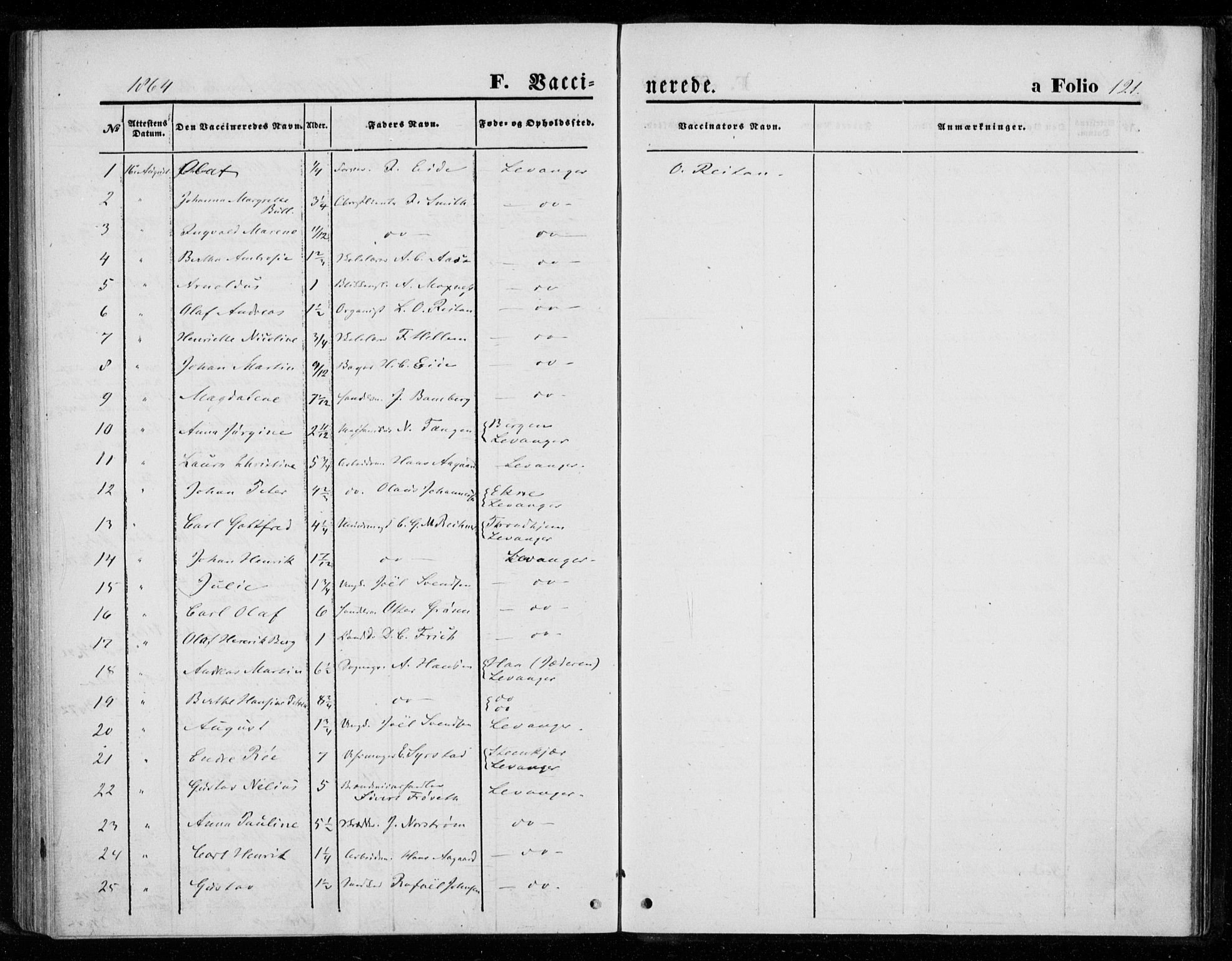 Ministerialprotokoller, klokkerbøker og fødselsregistre - Nord-Trøndelag, AV/SAT-A-1458/720/L0186: Ministerialbok nr. 720A03, 1864-1874, s. 121