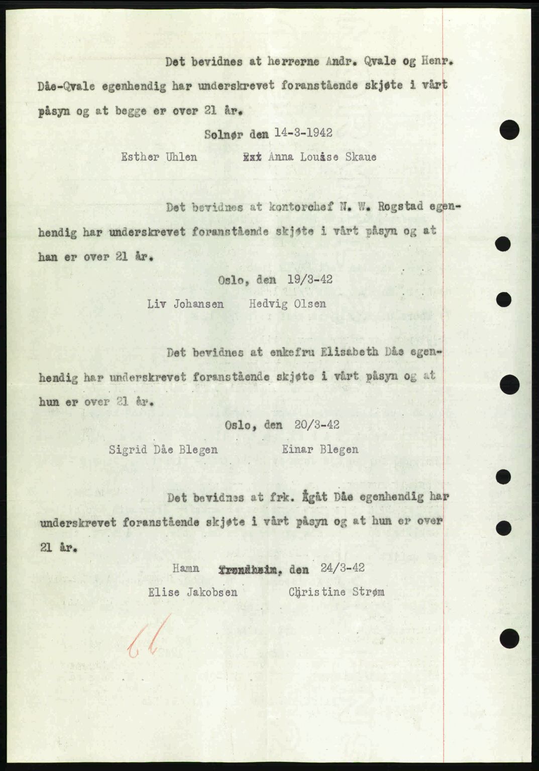 Nordre Sunnmøre sorenskriveri, SAT/A-0006/1/2/2C/2Ca: Pantebok nr. A13, 1942-1942, Dagboknr: 492/1942