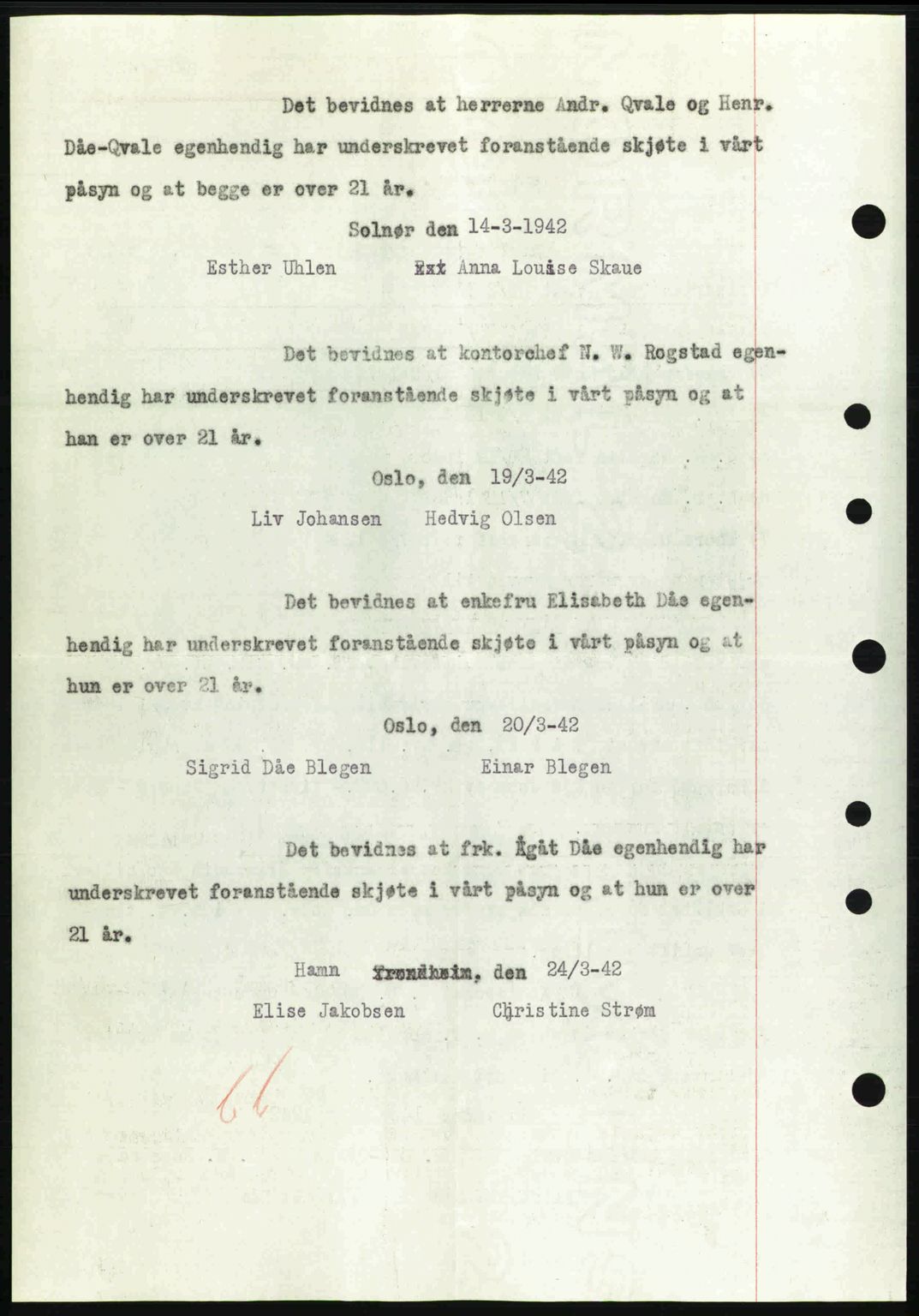 Nordre Sunnmøre sorenskriveri, AV/SAT-A-0006/1/2/2C/2Ca: Pantebok nr. A13, 1942-1942, Dagboknr: 492/1942