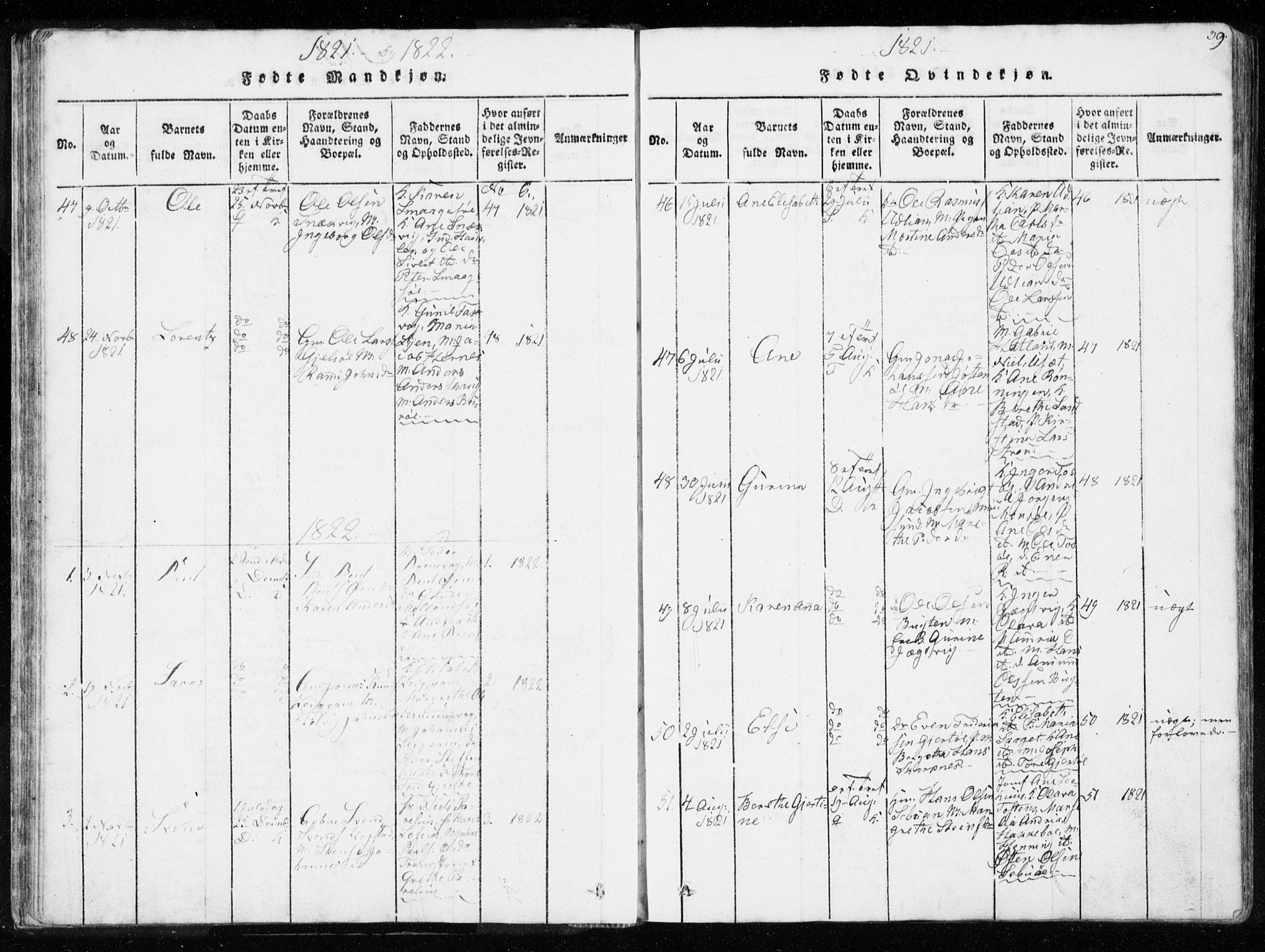 Ministerialprotokoller, klokkerbøker og fødselsregistre - Sør-Trøndelag, AV/SAT-A-1456/634/L0527: Ministerialbok nr. 634A03, 1818-1826, s. 39