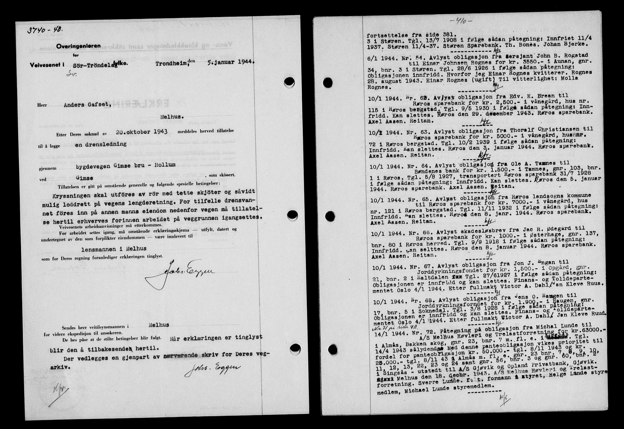 Gauldal sorenskriveri, SAT/A-0014/1/2/2C/L0057: Pantebok nr. 62, 1943-1944, Dagboknr: 54/1944