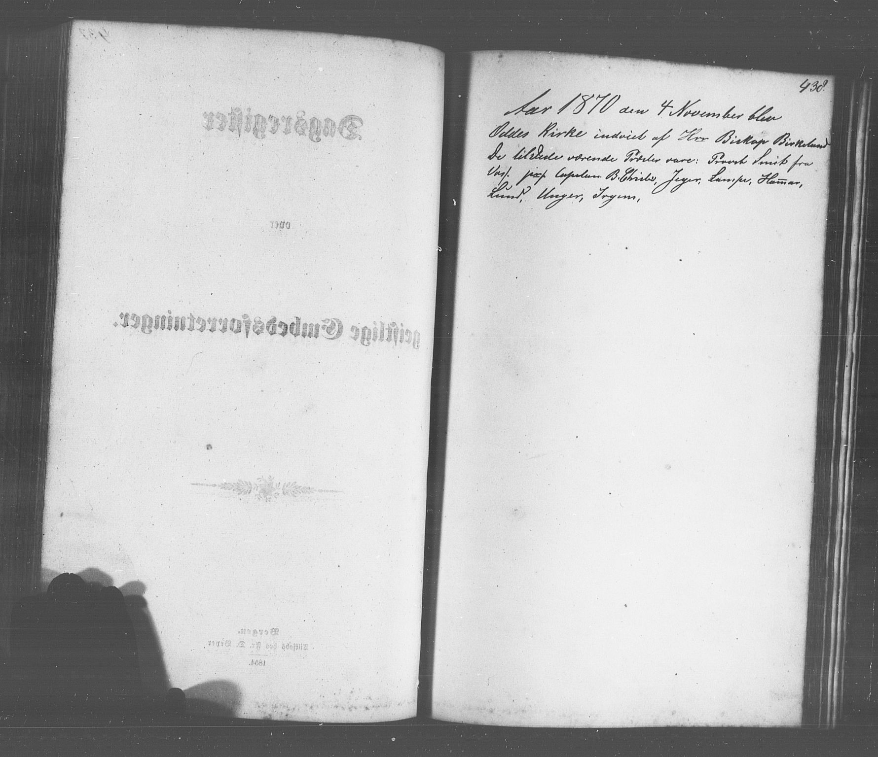 Odda Sokneprestembete, SAB/A-77201/H/Hab: Klokkerbok nr. A 4, 1858-1886, s. 438