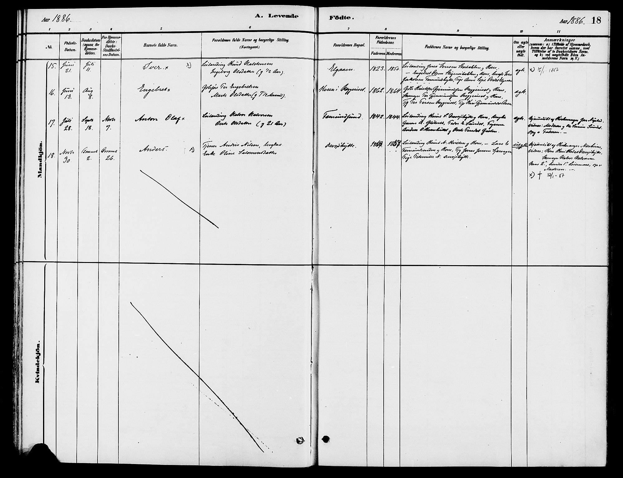 Engerdal prestekontor, AV/SAH-PREST-048/H/Ha/Haa/L0001: Ministerialbok nr. 1, 1881-1898, s. 18