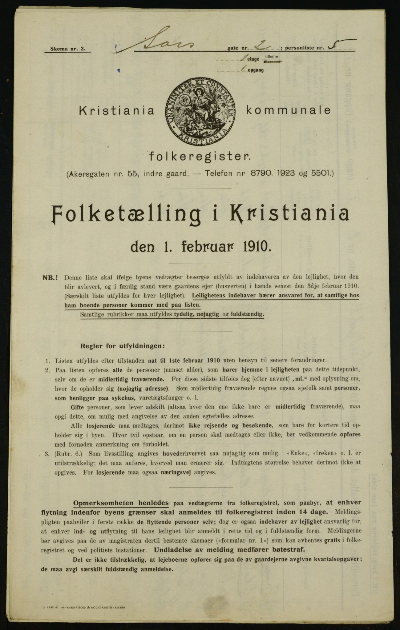 OBA, Kommunal folketelling 1.2.1910 for Kristiania, 1910, s. 85262