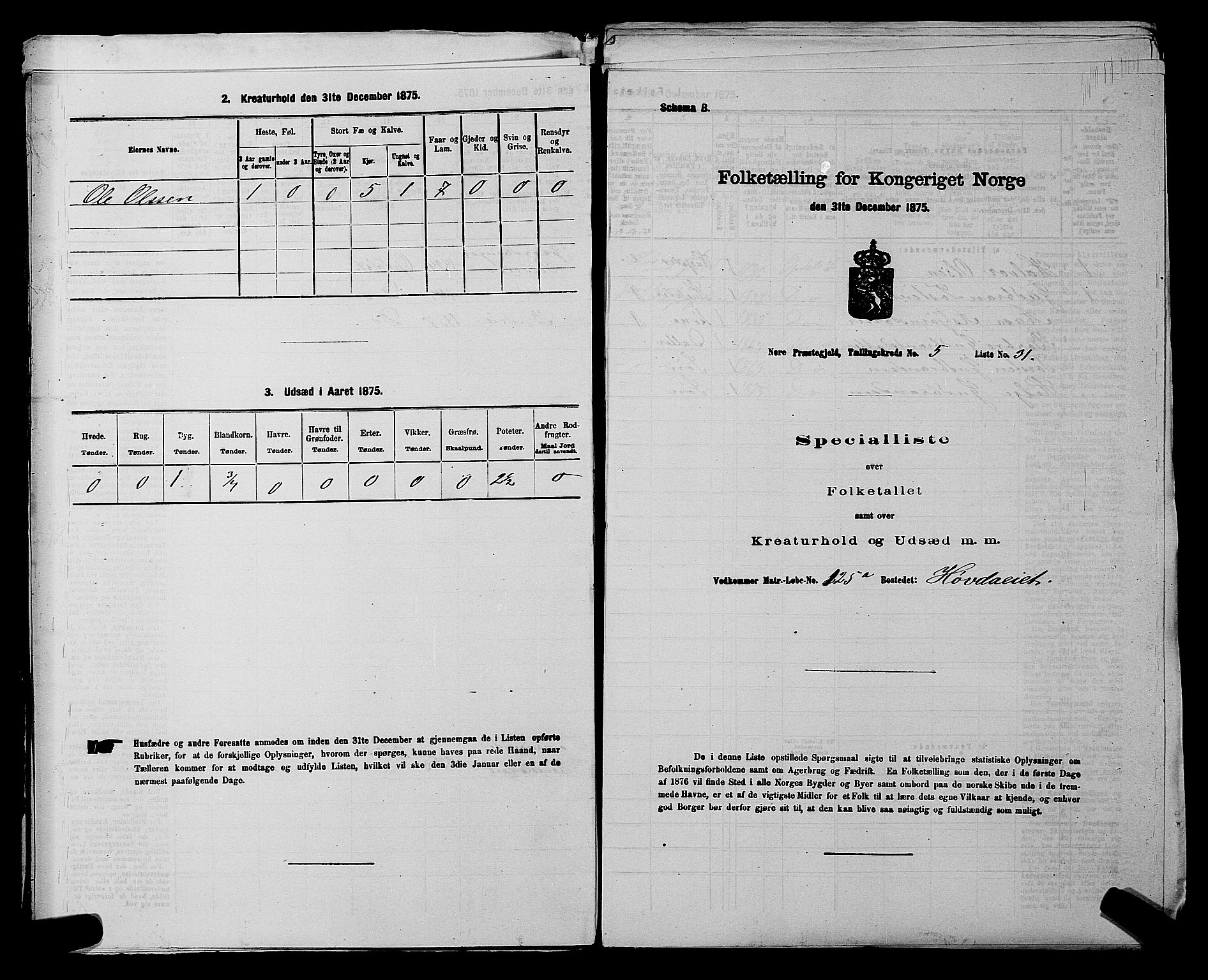 SAKO, Folketelling 1875 for 0633P Nore prestegjeld, 1875, s. 637