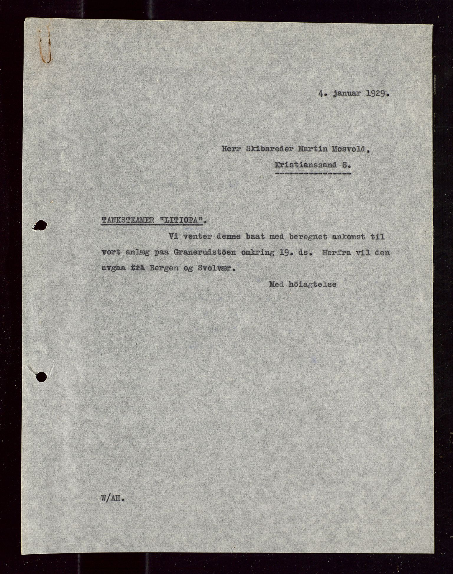 Pa 1521 - A/S Norske Shell, AV/SAST-A-101915/E/Ea/Eaa/L0018: Sjefskorrespondanse, 1929, s. 261