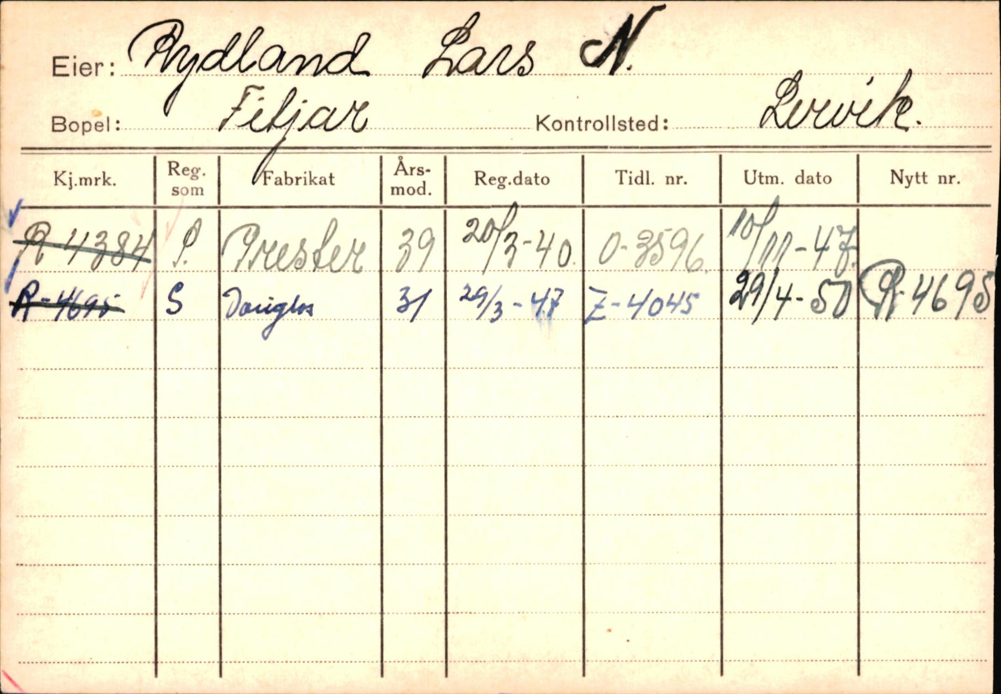 Statens vegvesen, Hordaland vegkontor, AV/SAB-A-5201/2/Ha/L0046: R-eierkort R-S, 1920-1971, s. 60