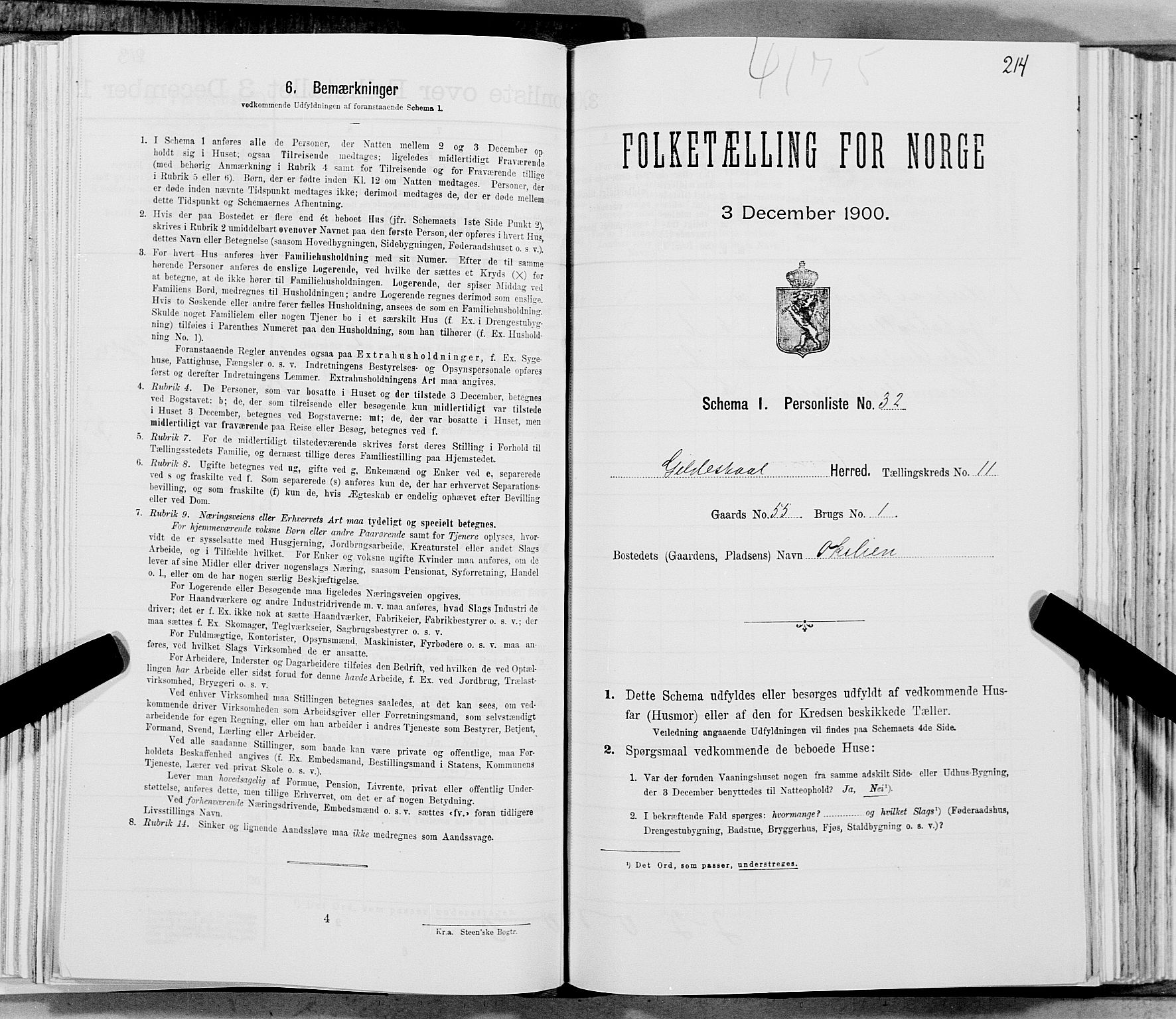 SAT, Folketelling 1900 for 1838 Gildeskål herred, 1900, s. 1197