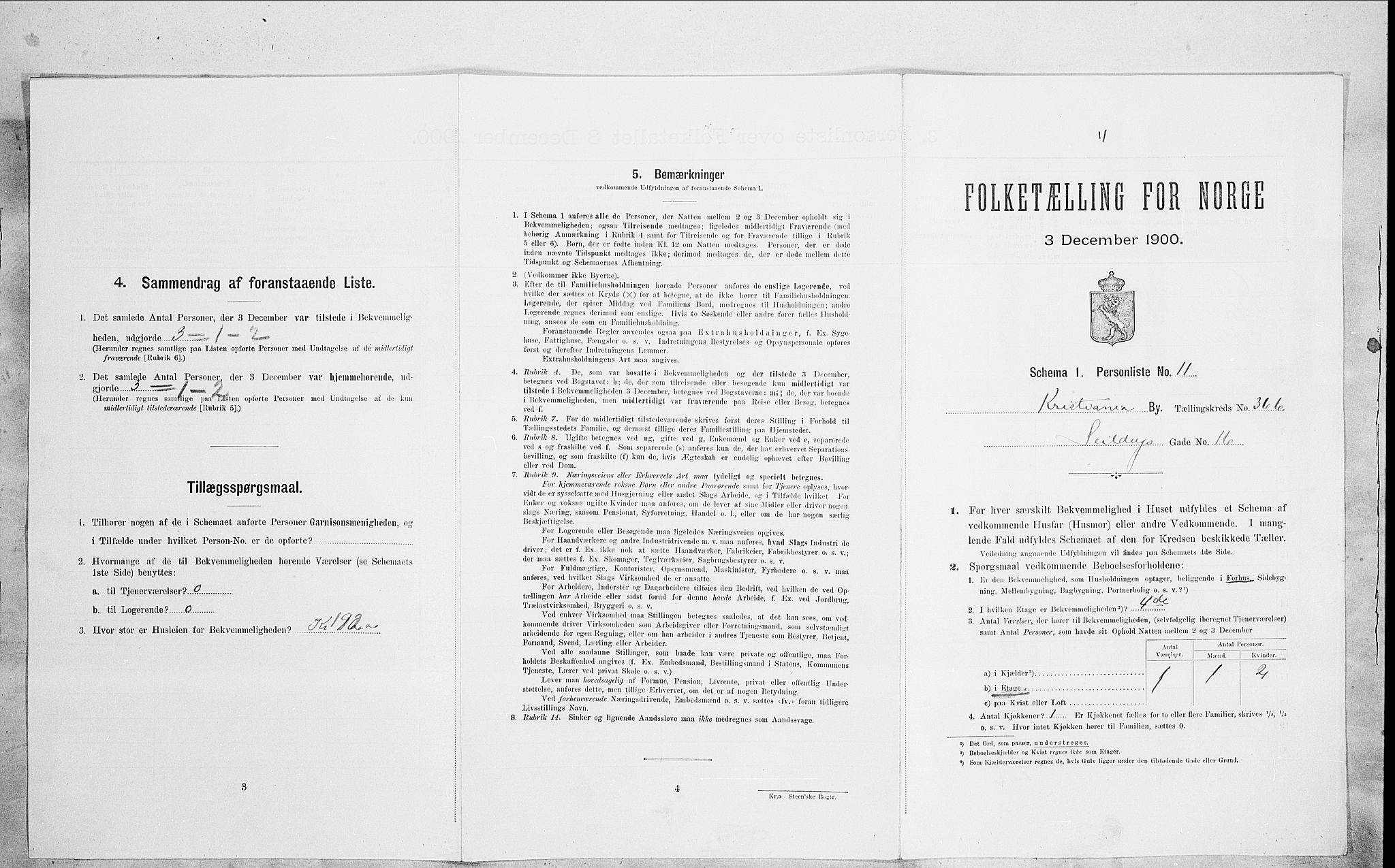 SAO, Folketelling 1900 for 0301 Kristiania kjøpstad, 1900, s. 83946